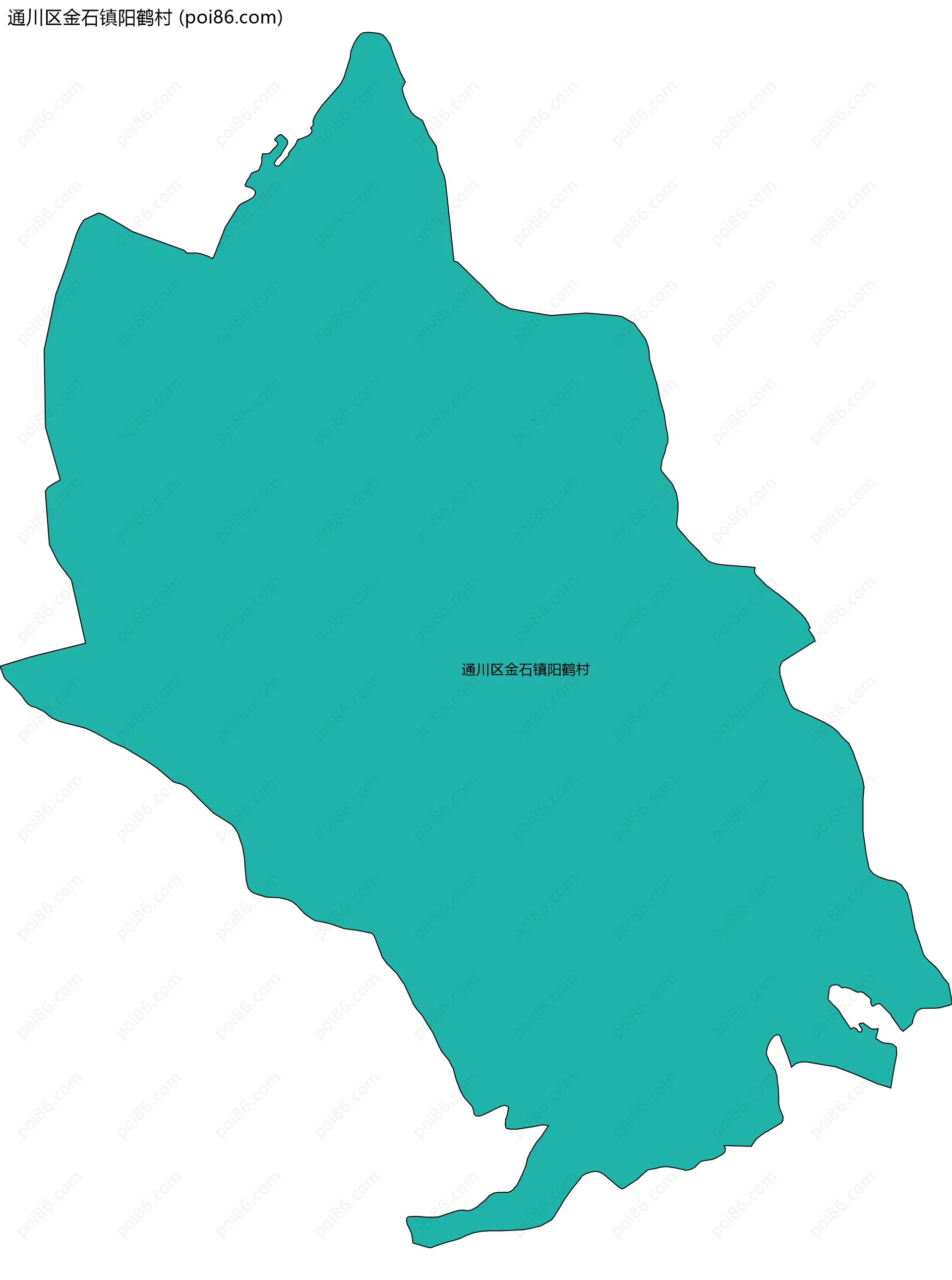 通川区金石镇阳鹤村边界地图