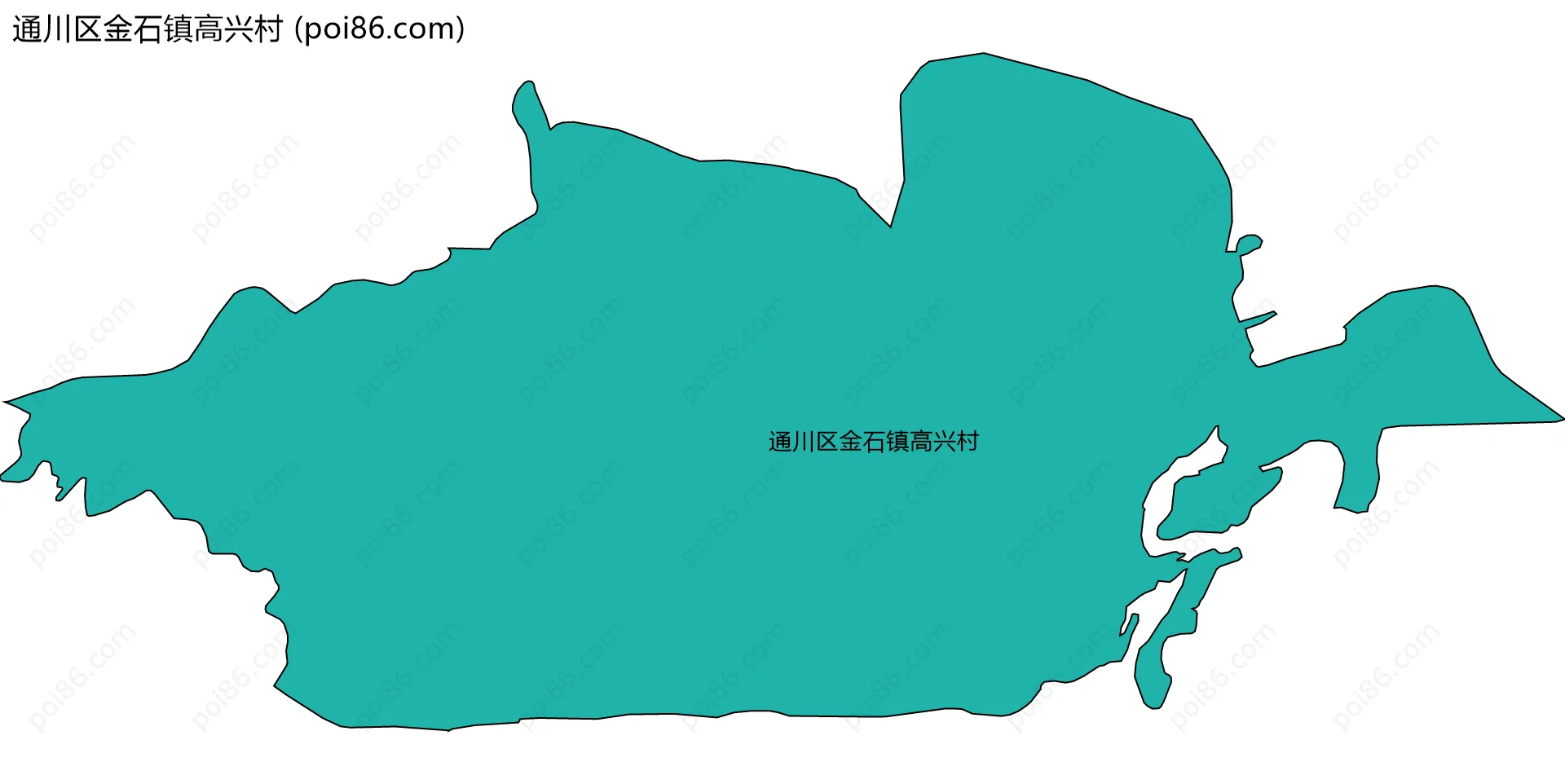 通川区金石镇高兴村边界地图