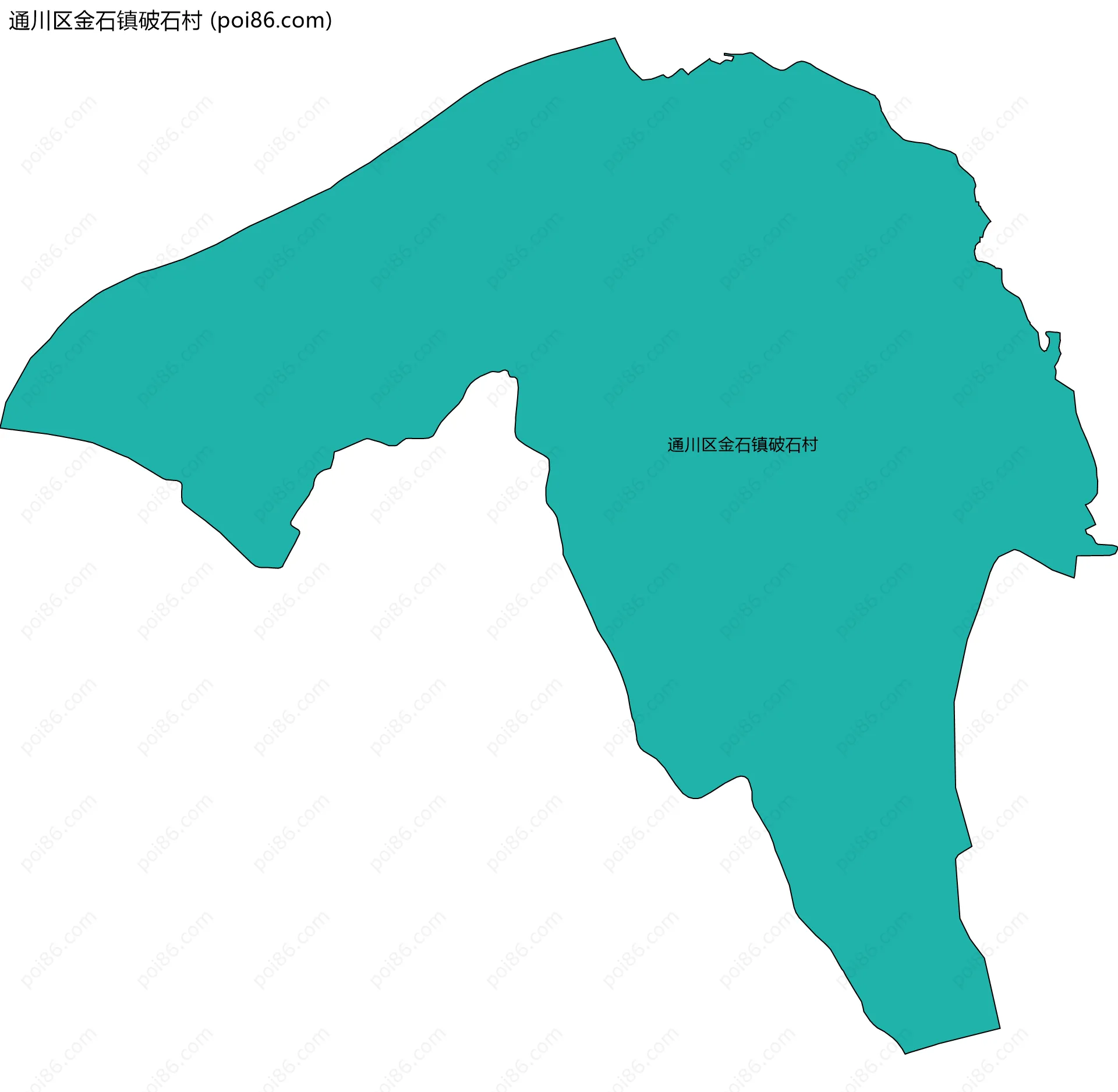 通川区金石镇破石村边界地图