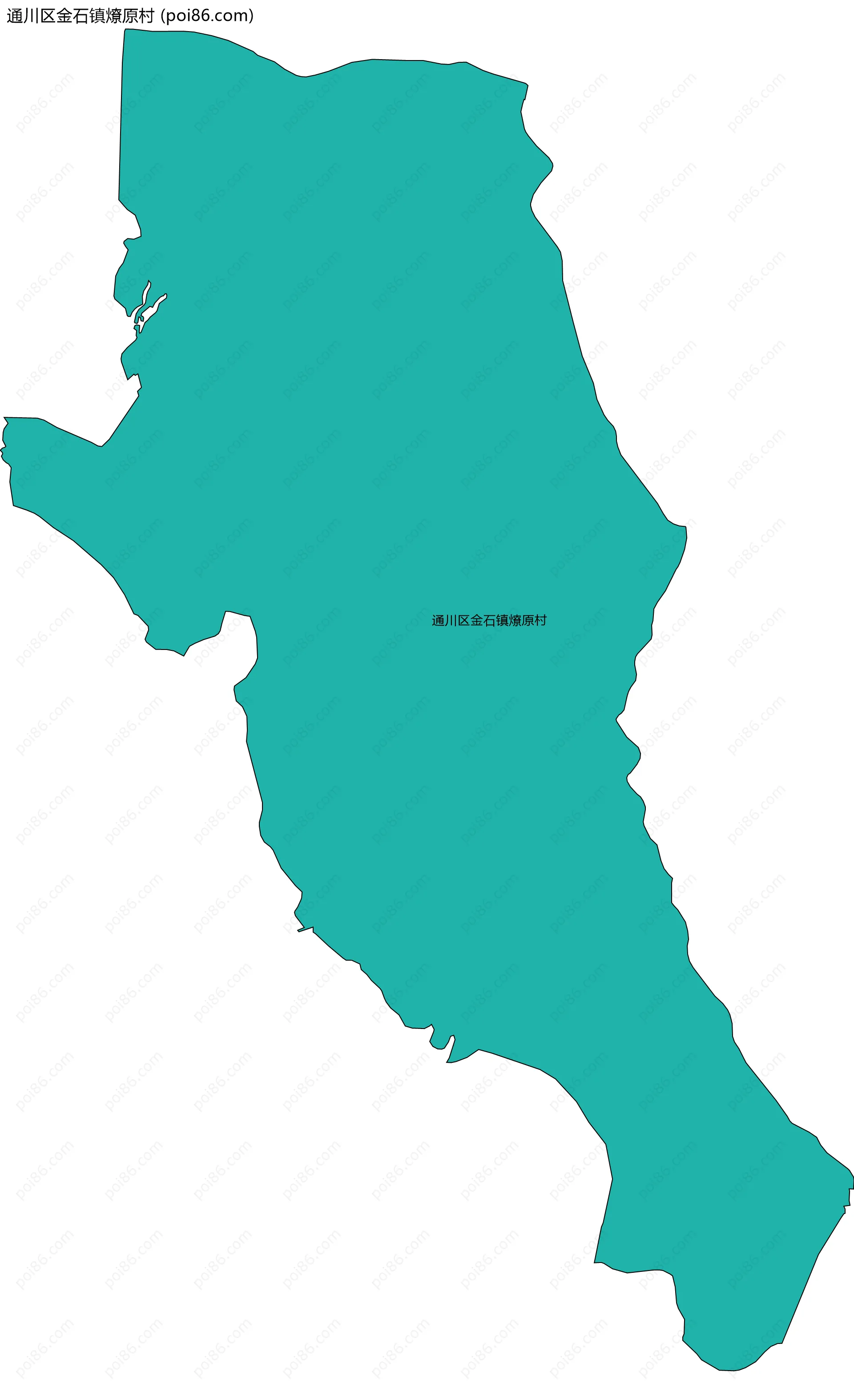 通川区金石镇燎原村边界地图
