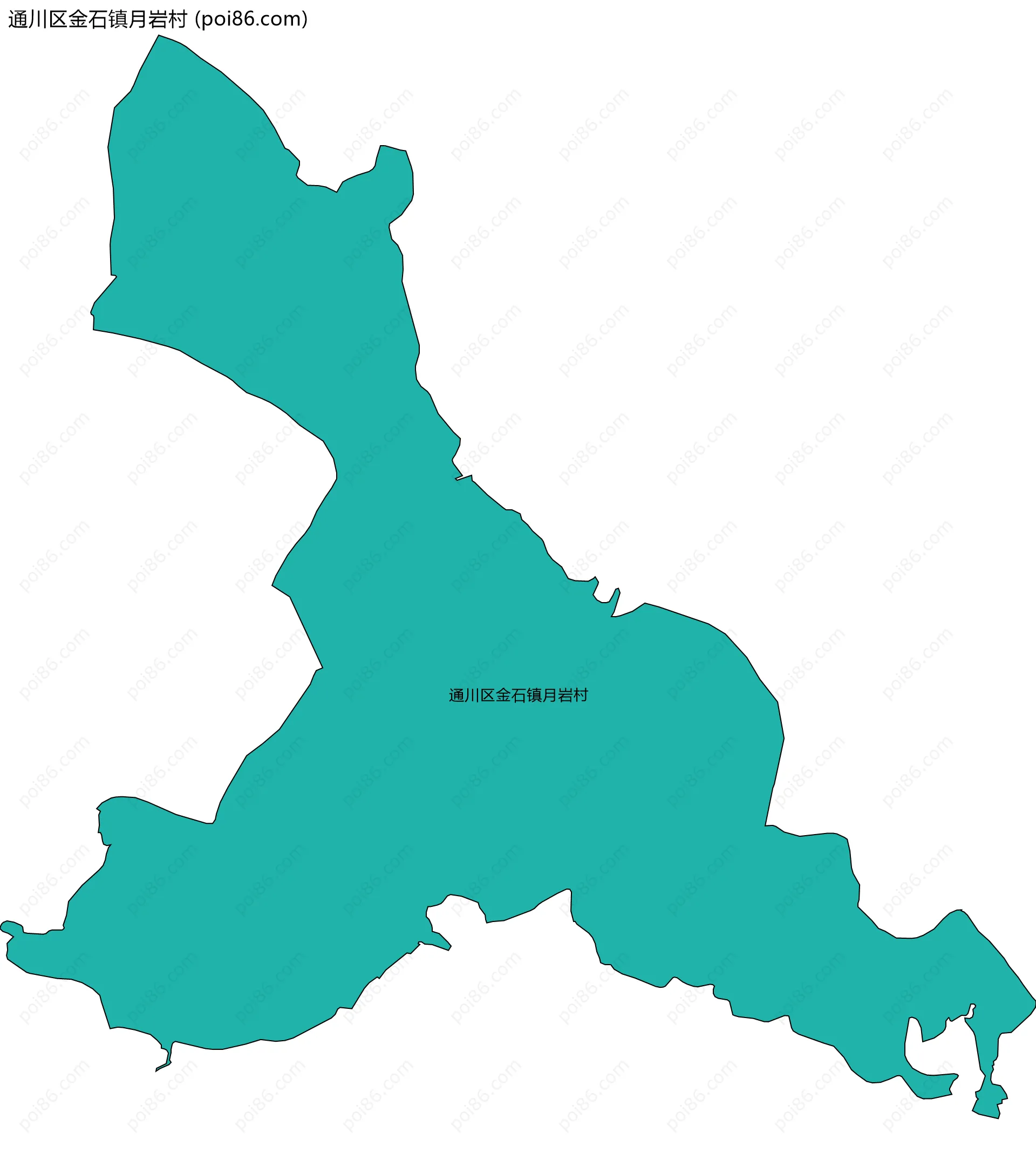 通川区金石镇月岩村边界地图