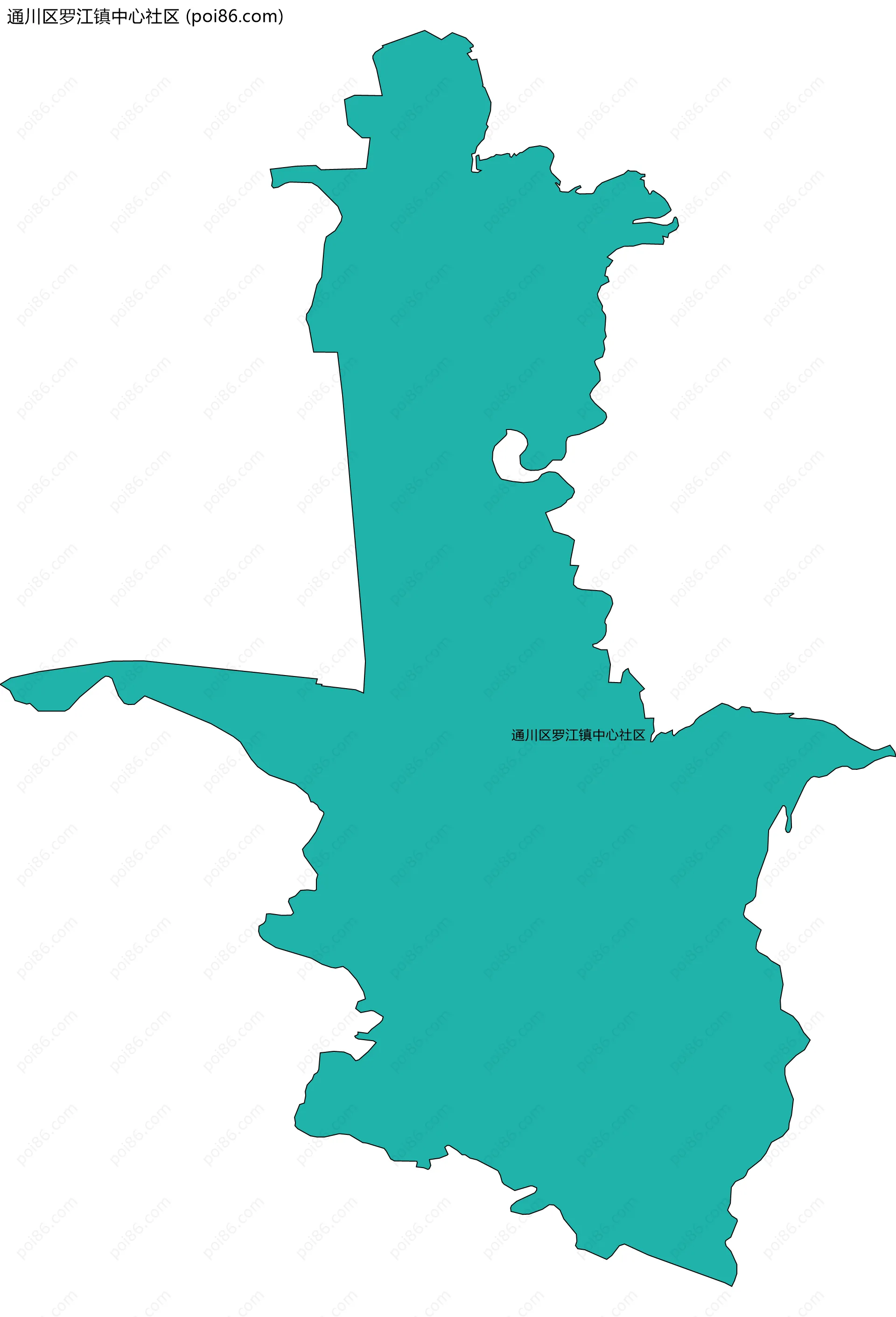 通川区罗江镇中心社区边界地图