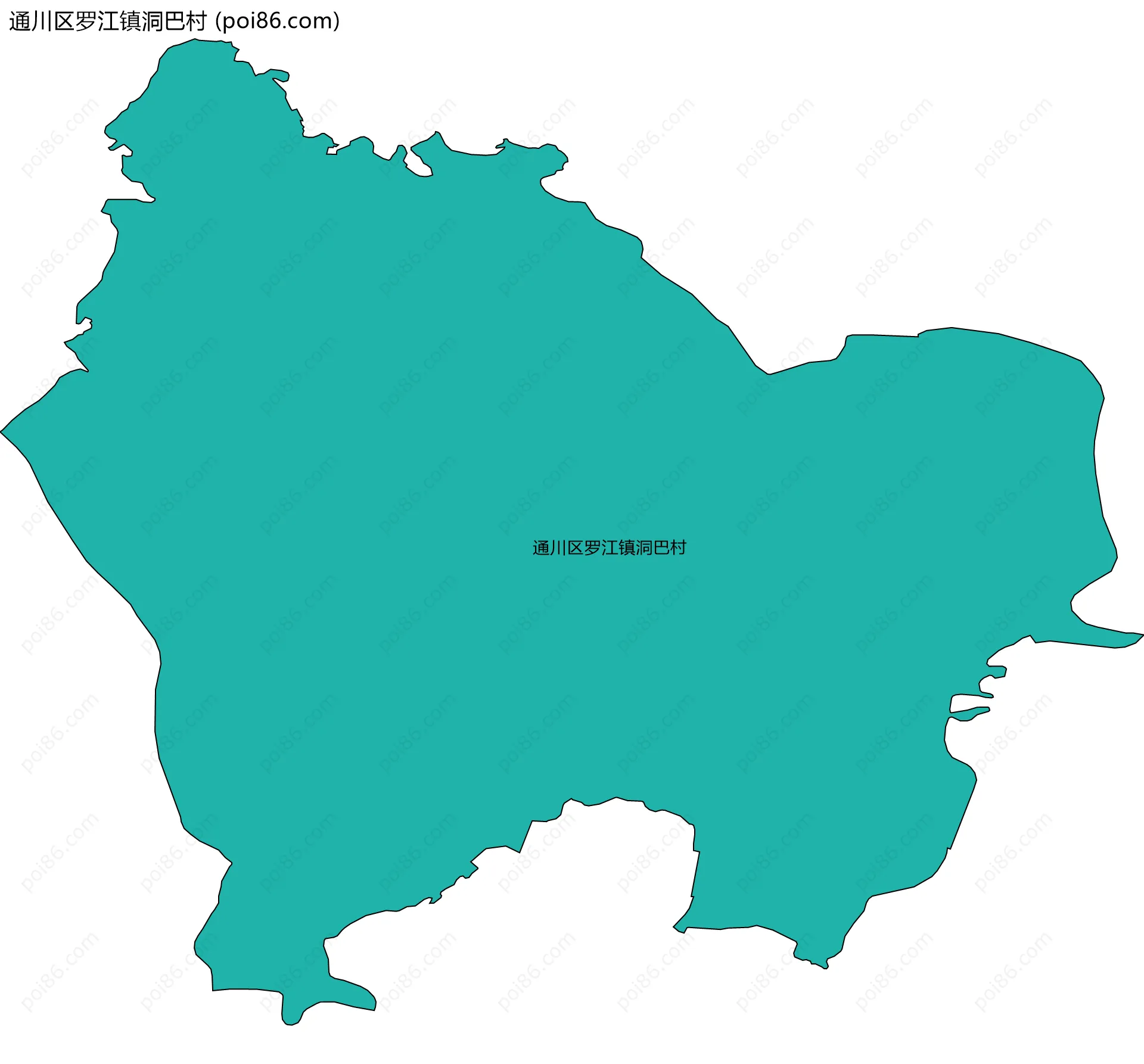 通川区罗江镇洞巴村边界地图