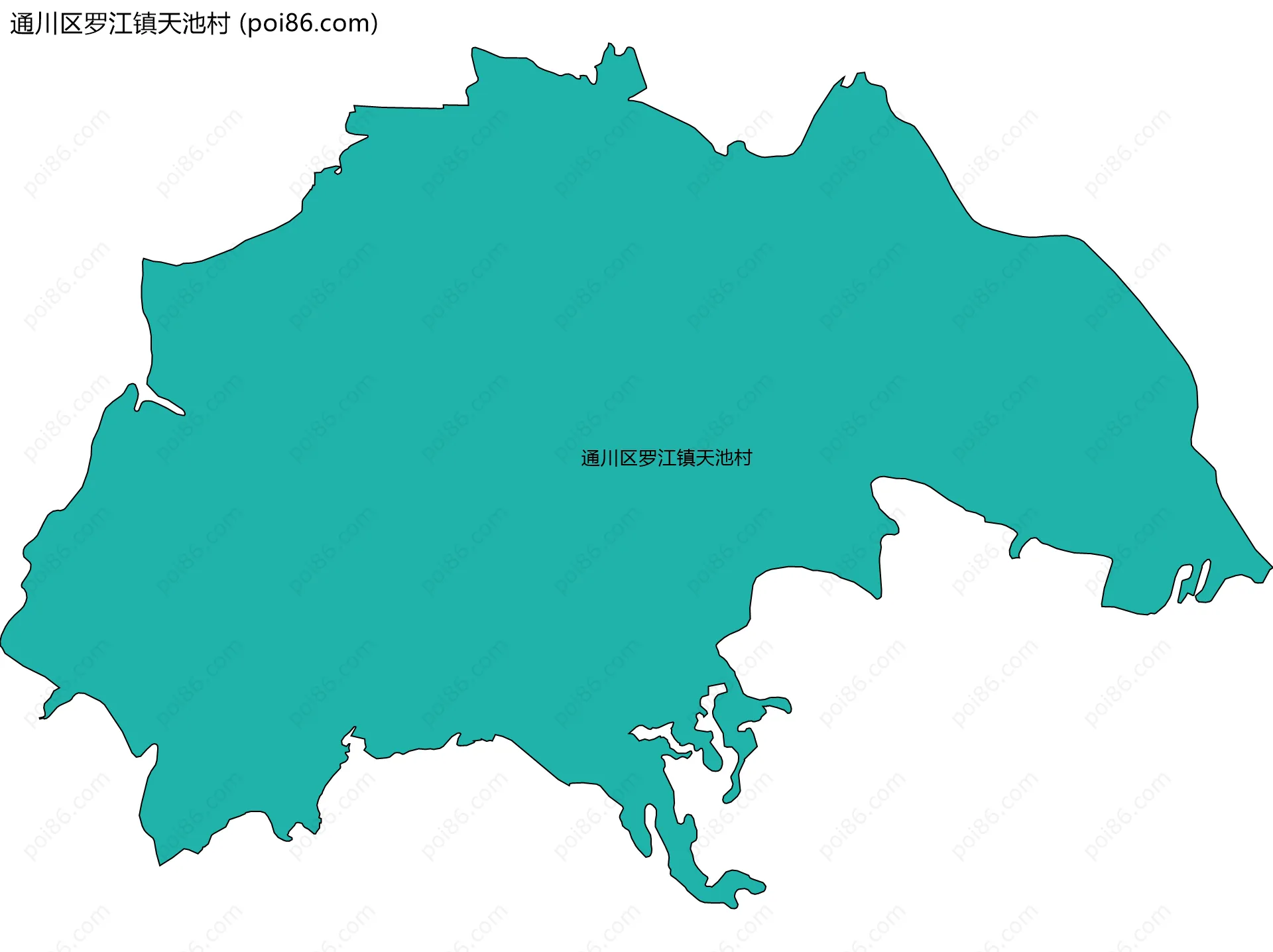通川区罗江镇天池村边界地图