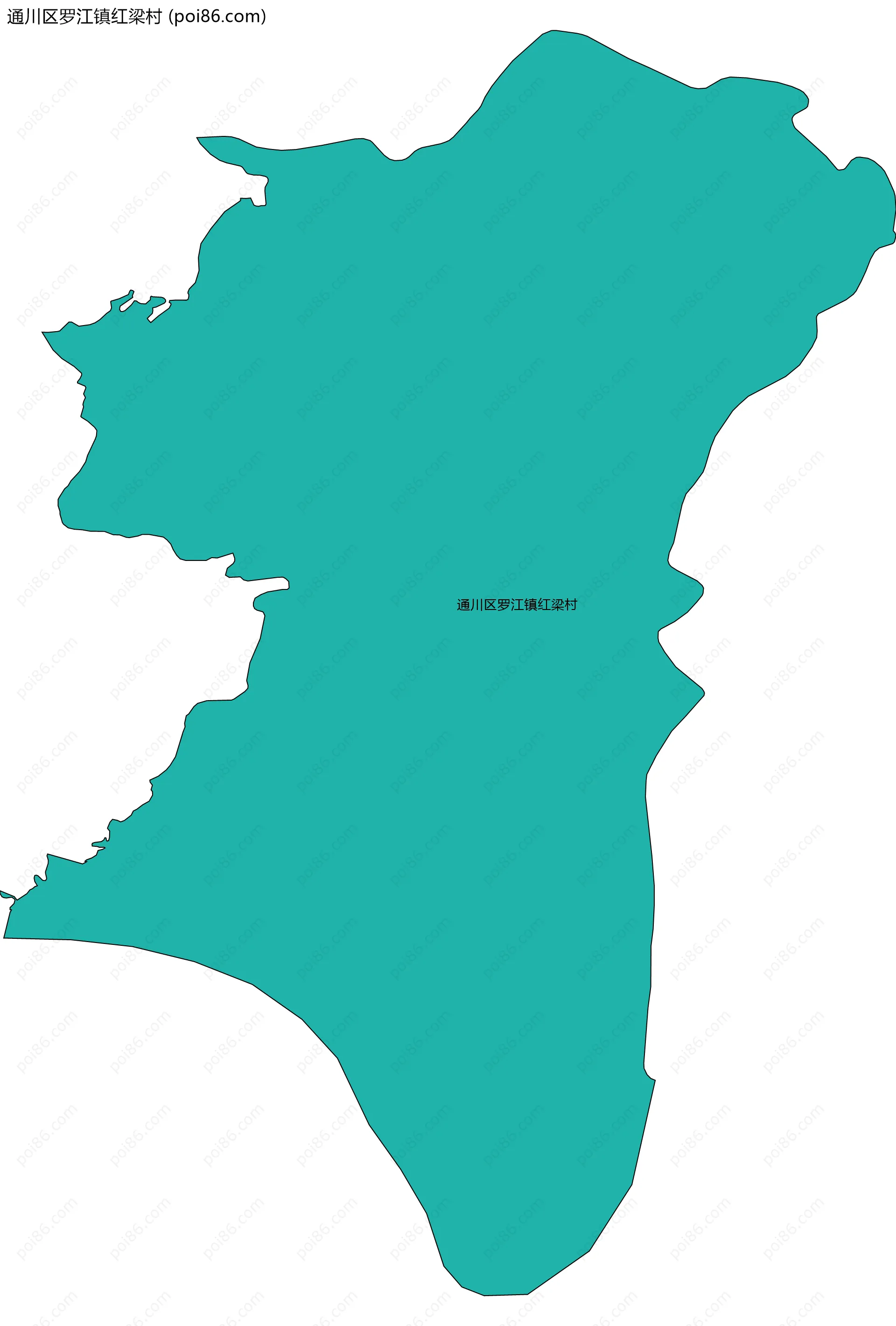 通川区罗江镇红梁村边界地图