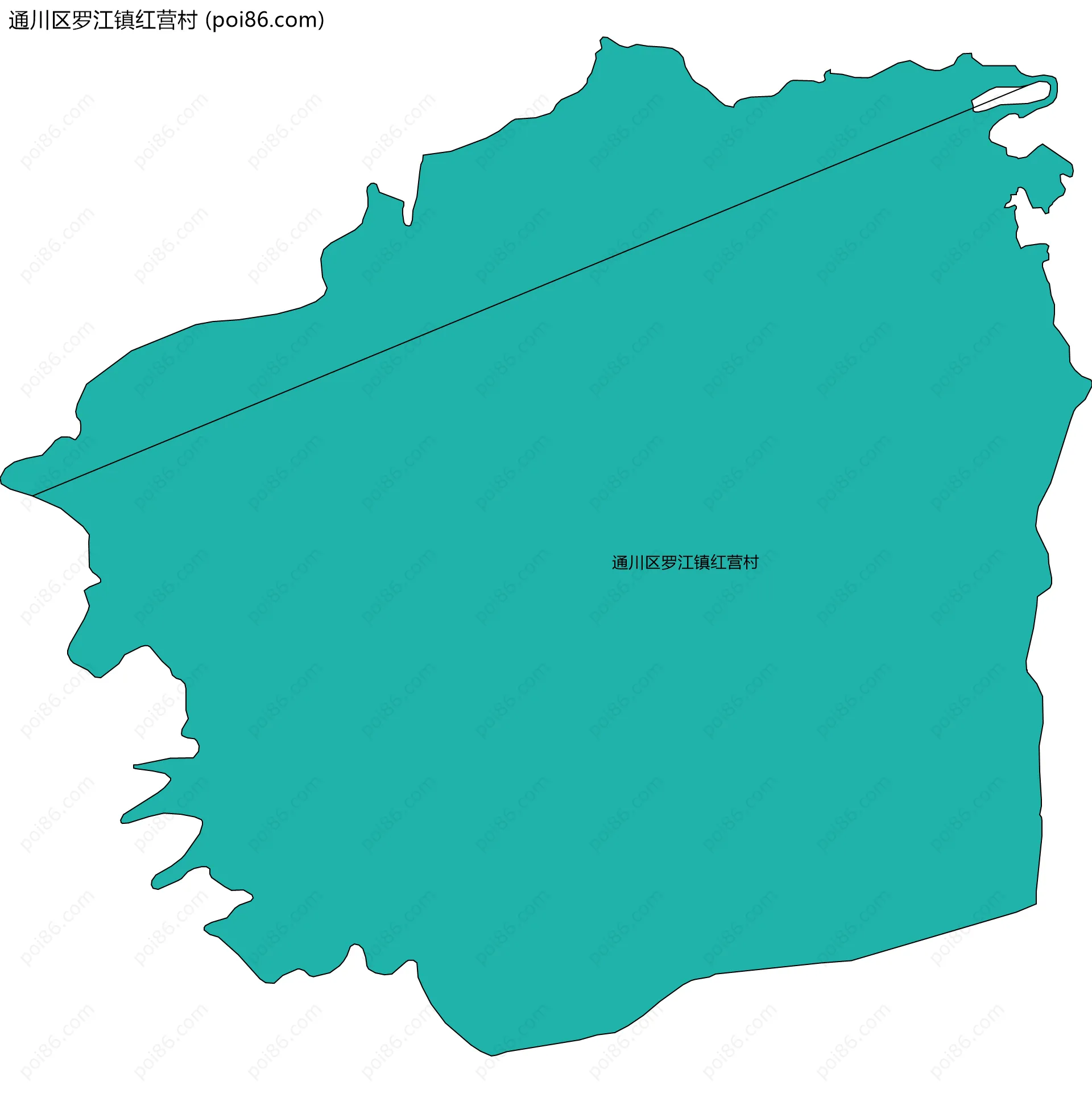 通川区罗江镇红营村边界地图
