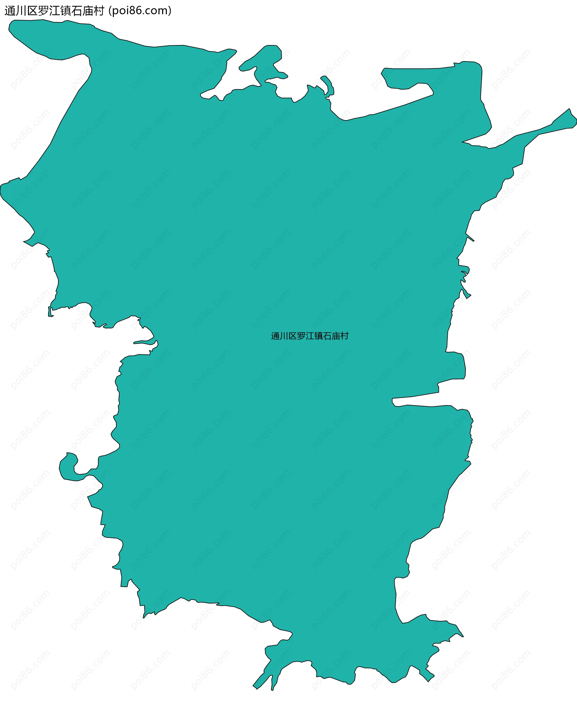 通川区罗江镇石庙村边界地图