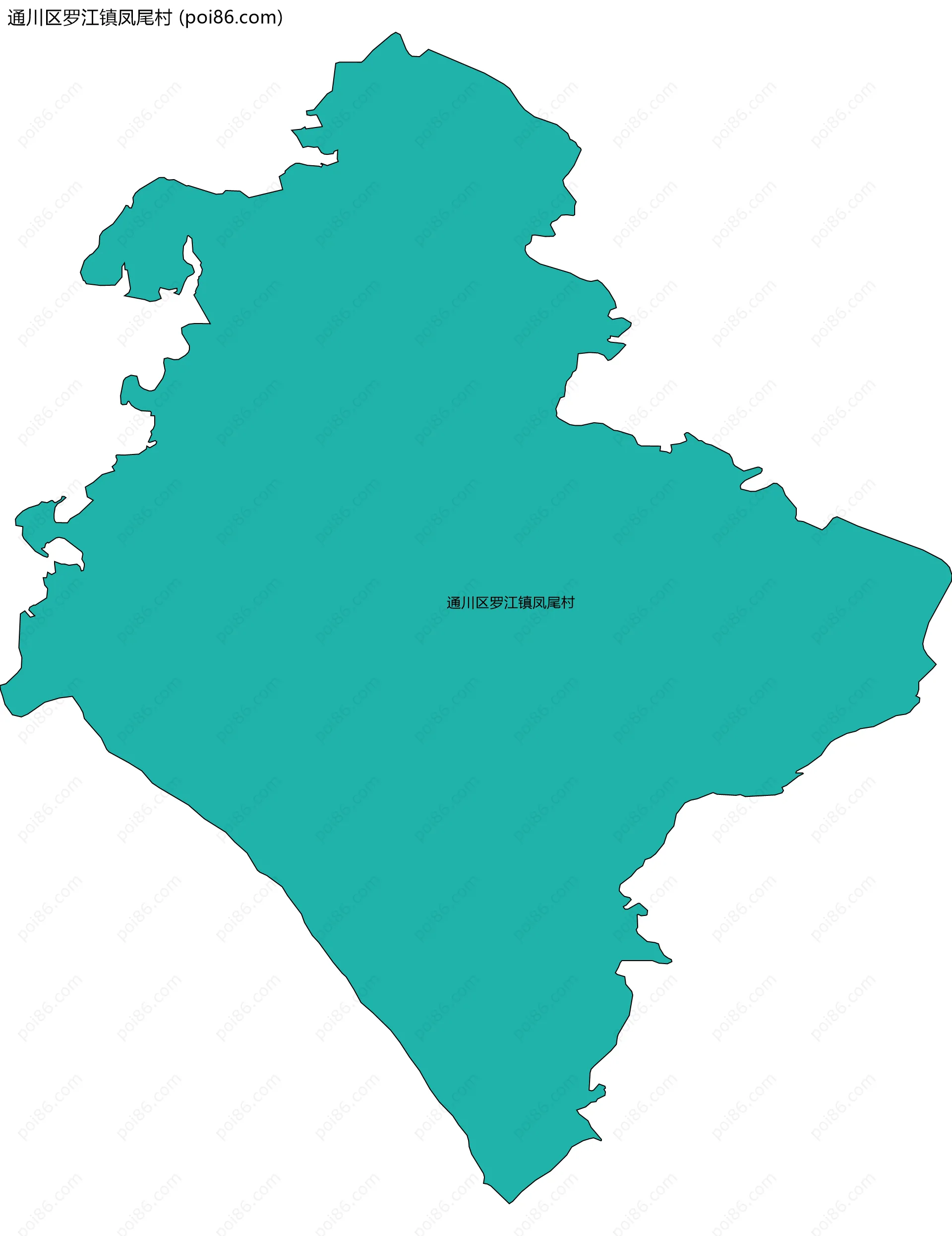 通川区罗江镇凤尾村边界地图