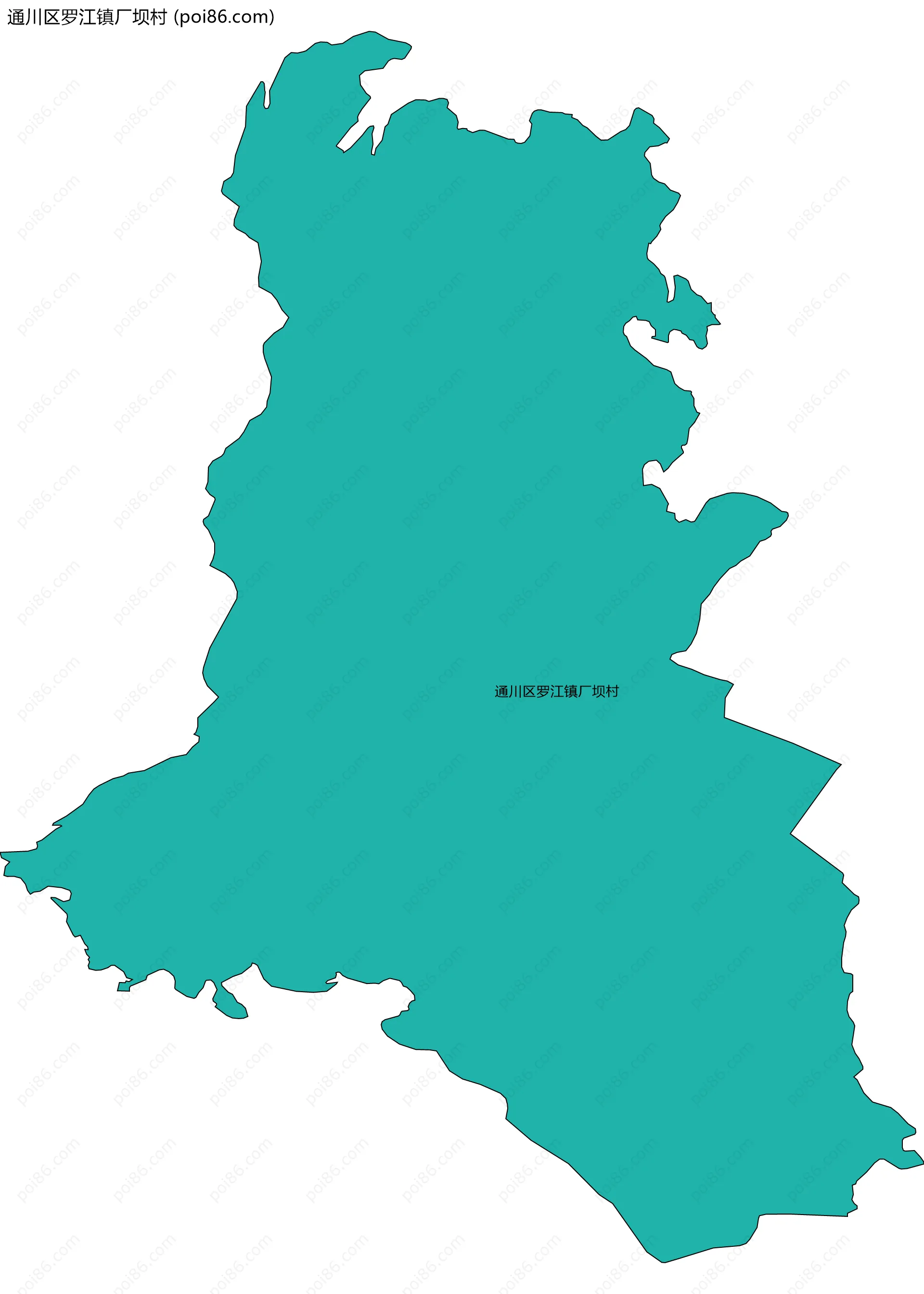 通川区罗江镇厂坝村边界地图