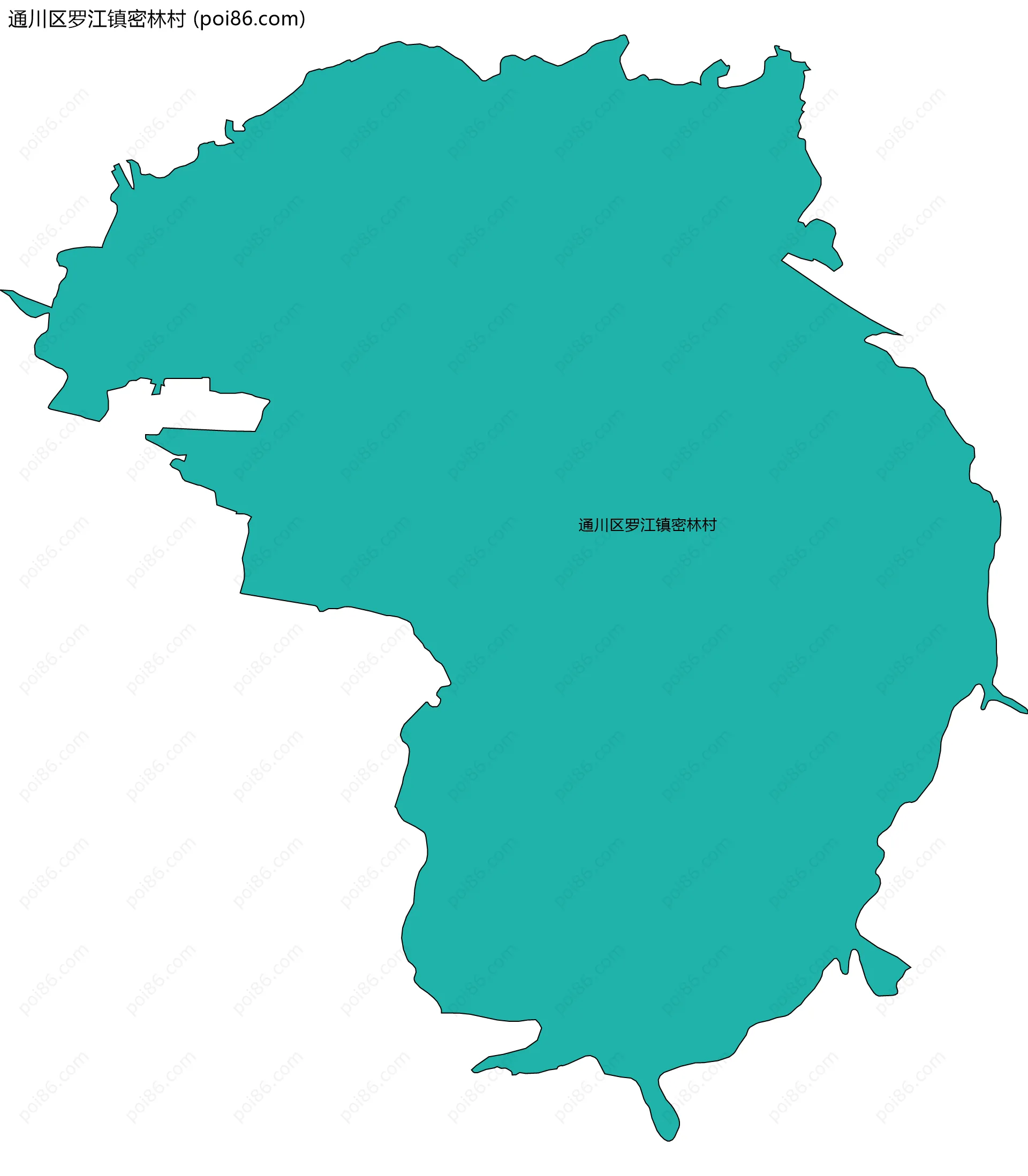 通川区罗江镇密林村边界地图