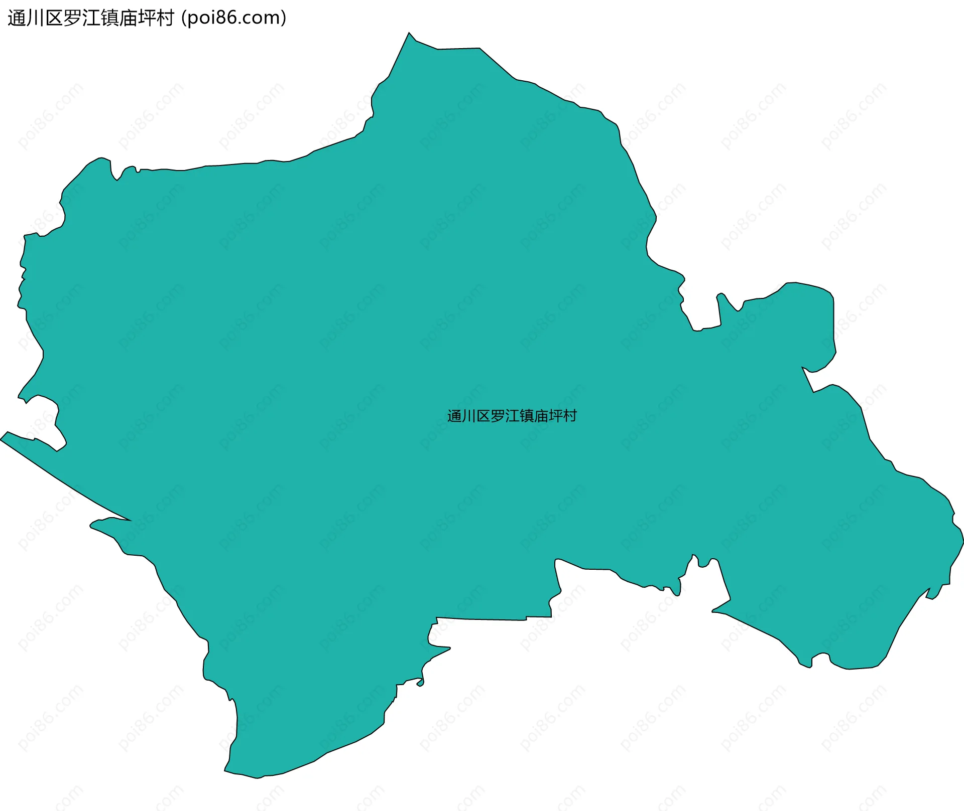 通川区罗江镇庙坪村边界地图