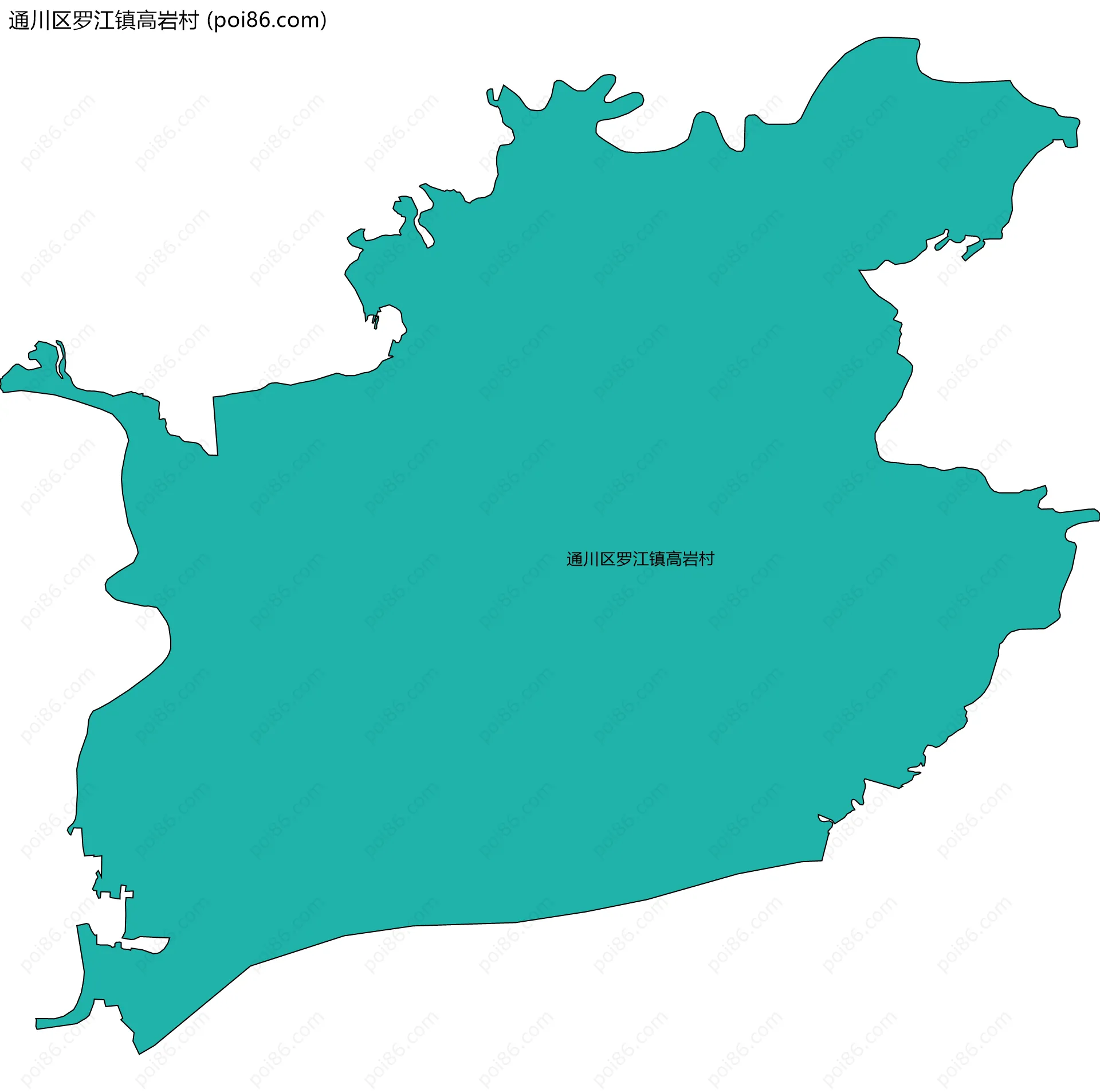 通川区罗江镇高岩村边界地图