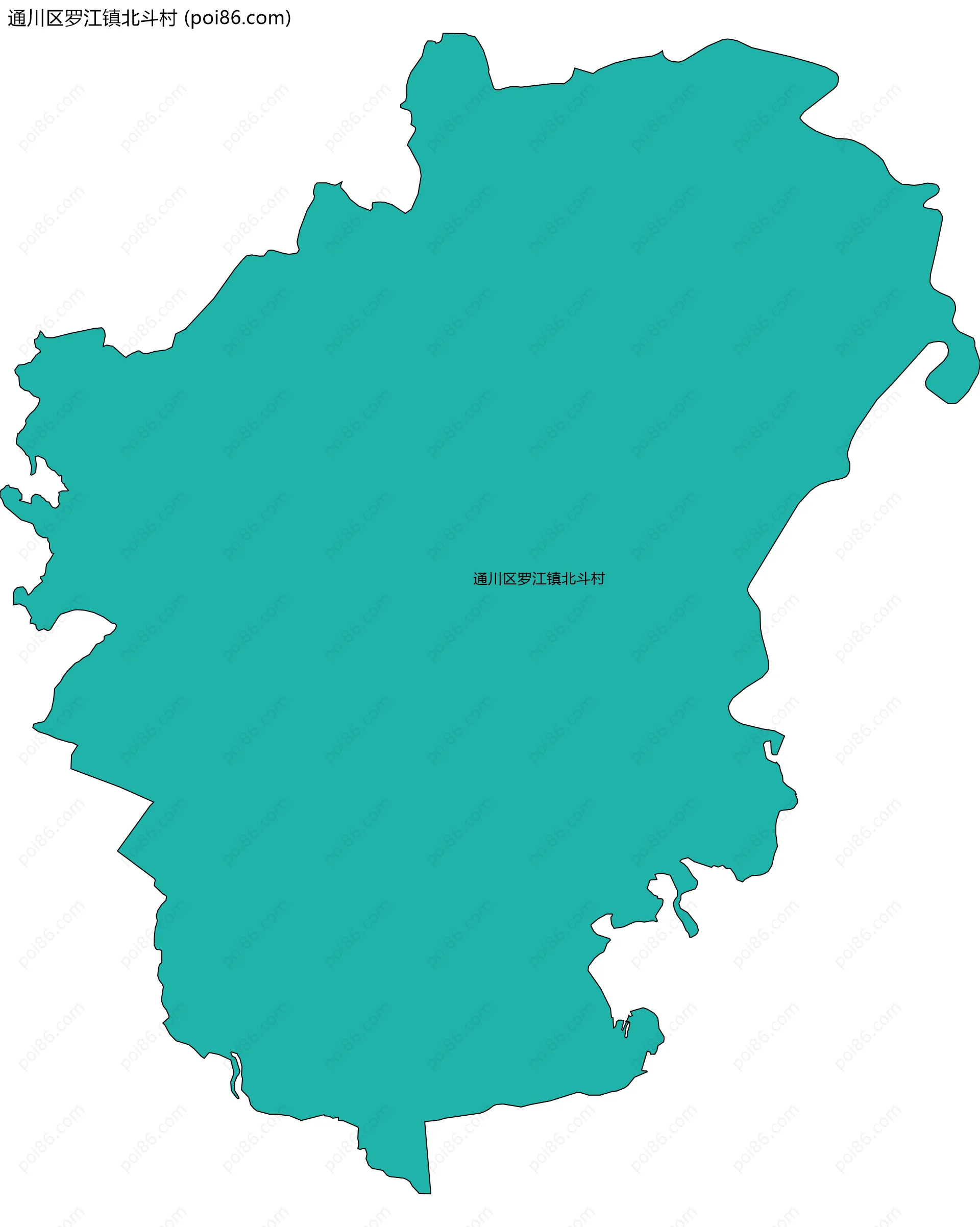 通川区罗江镇北斗村边界地图