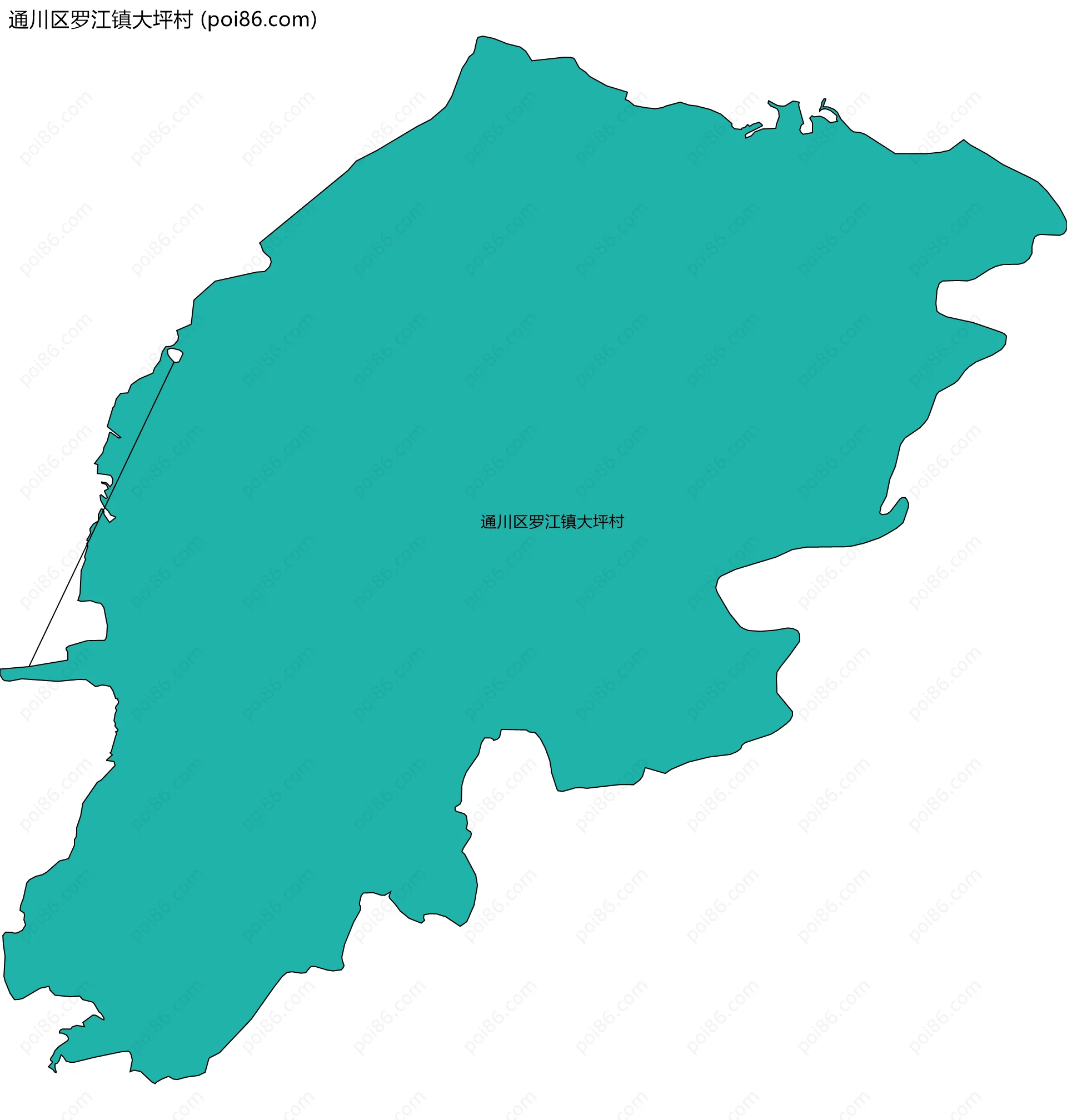 通川区罗江镇大坪村边界地图