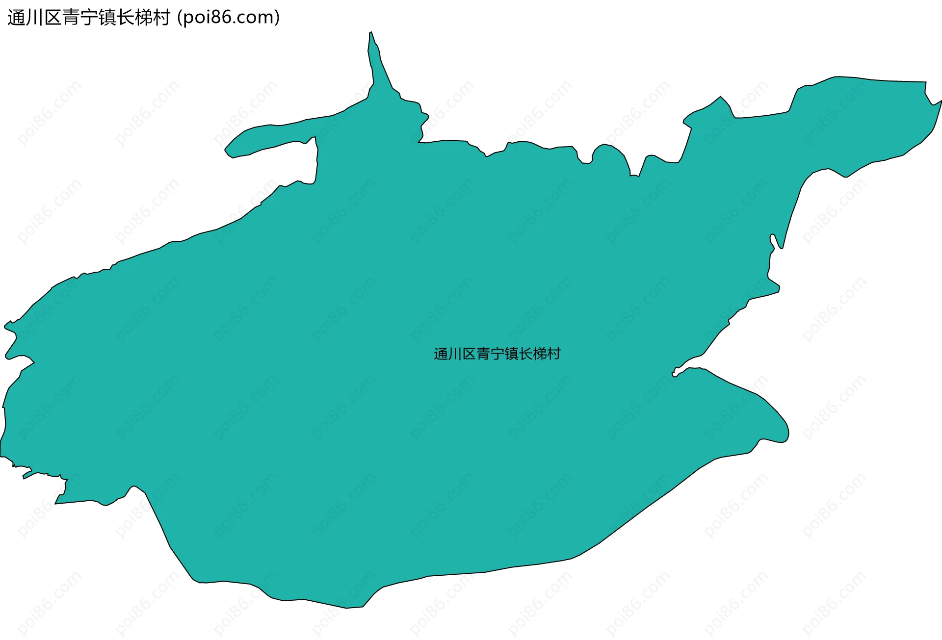 通川区青宁镇长梯村边界地图