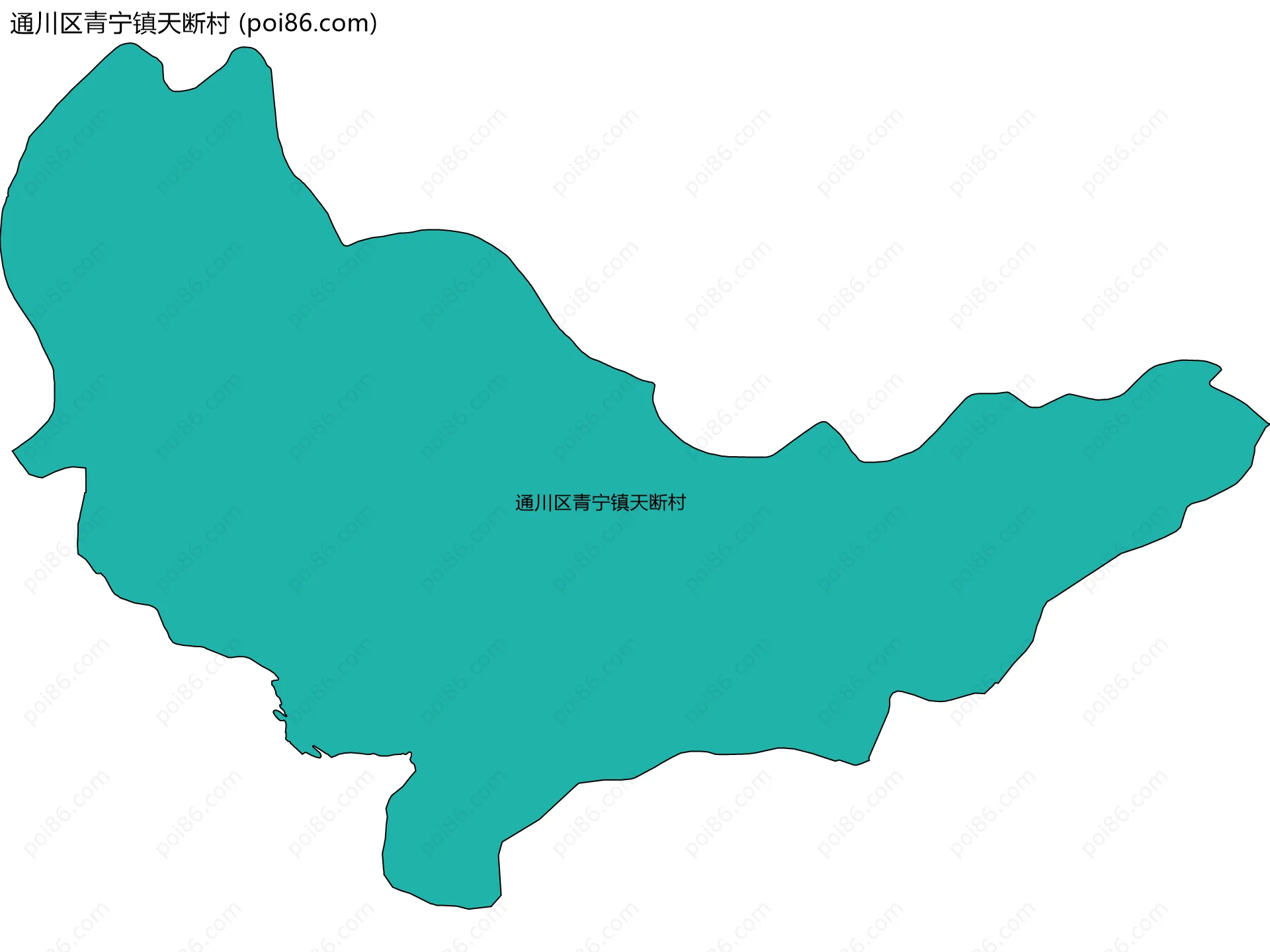 通川区青宁镇天断村边界地图