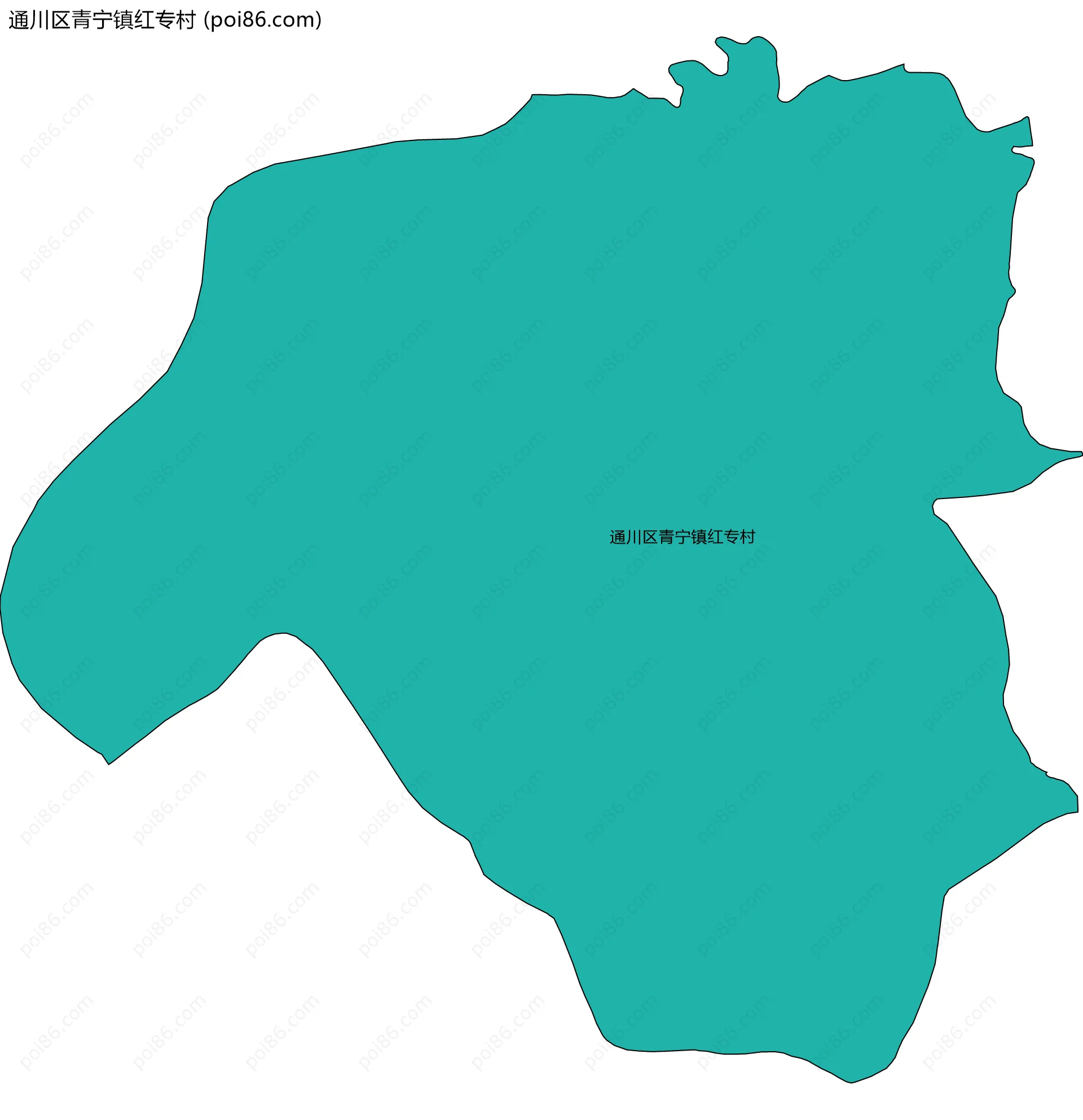 通川区青宁镇红专村边界地图