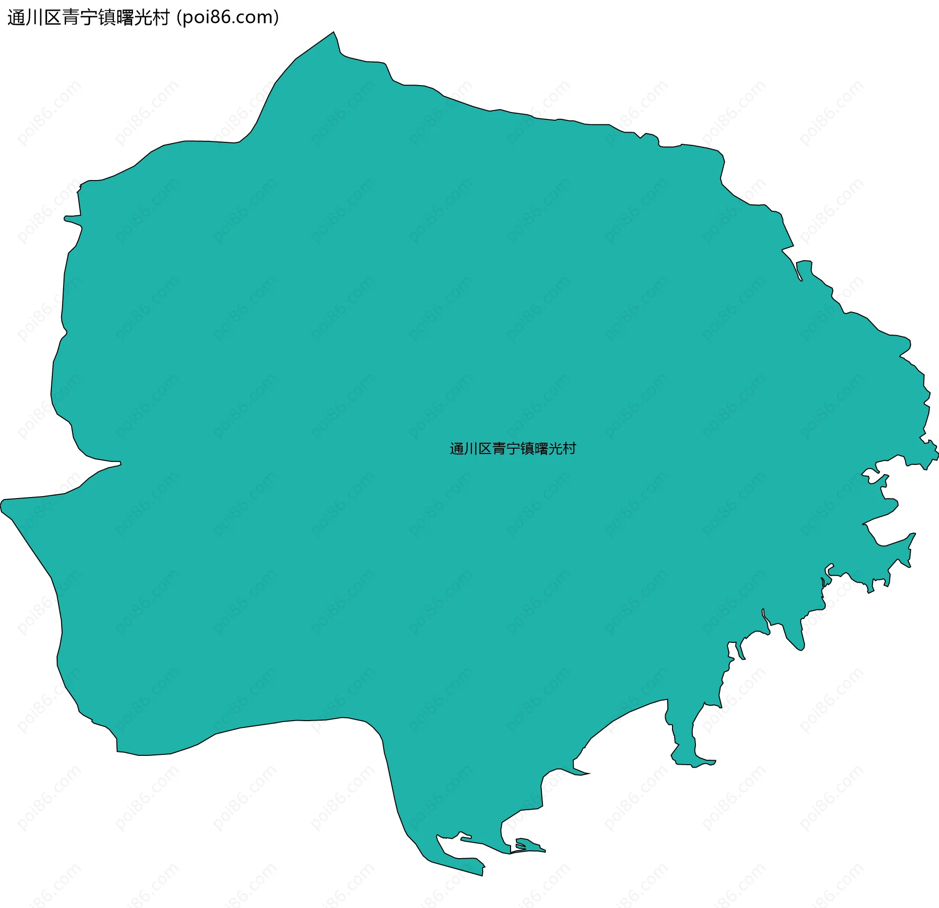 通川区青宁镇曙光村边界地图