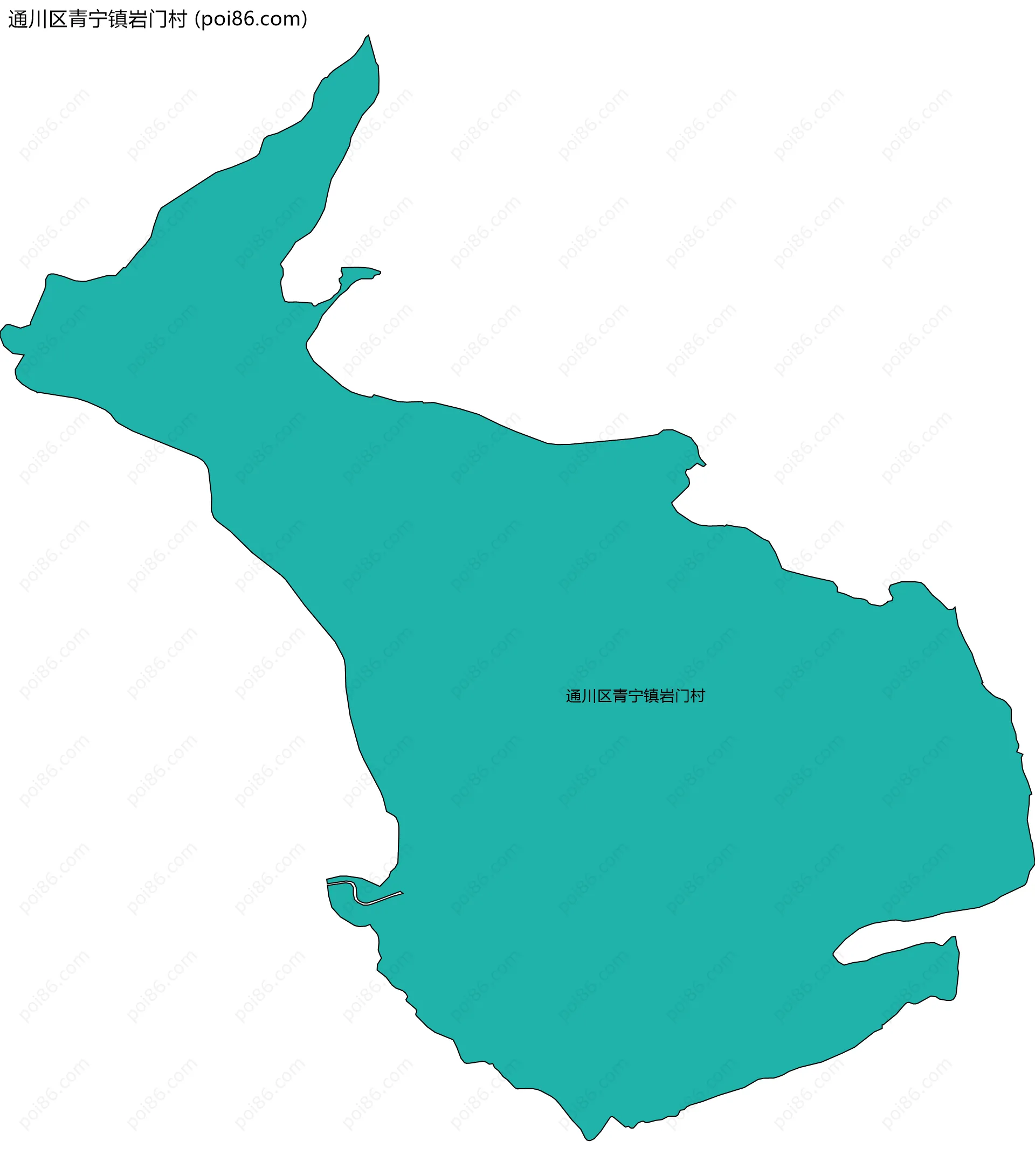通川区青宁镇岩门村边界地图
