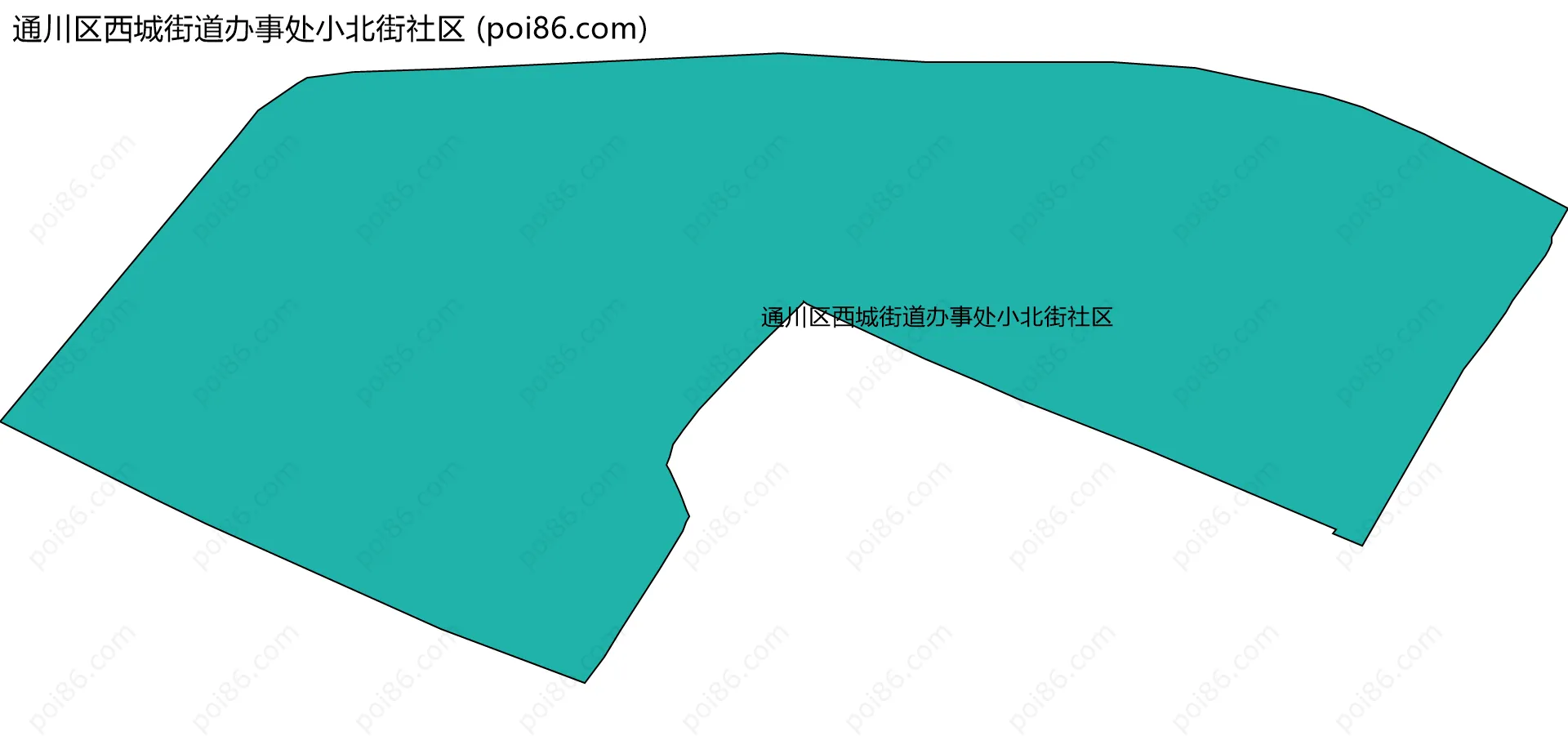 通川区西城街道办事处小北街社区边界地图
