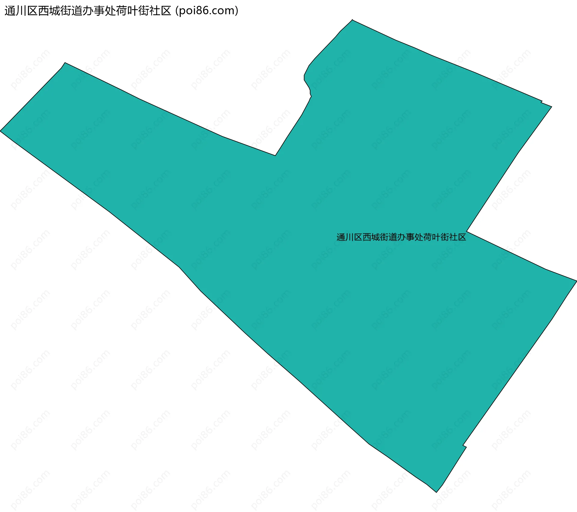 通川区西城街道办事处荷叶街社区边界地图