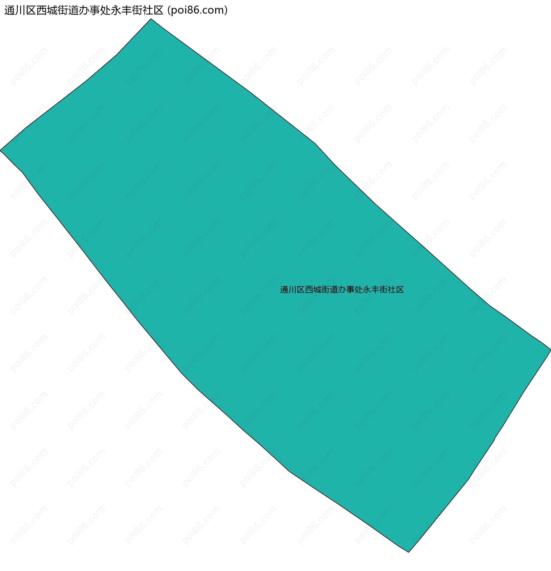通川区西城街道办事处永丰街社区边界地图