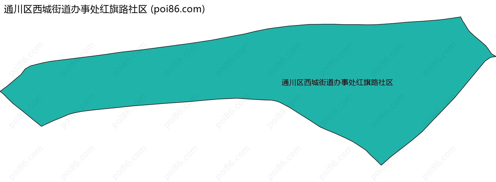 通川区西城街道办事处红旗路社区边界地图