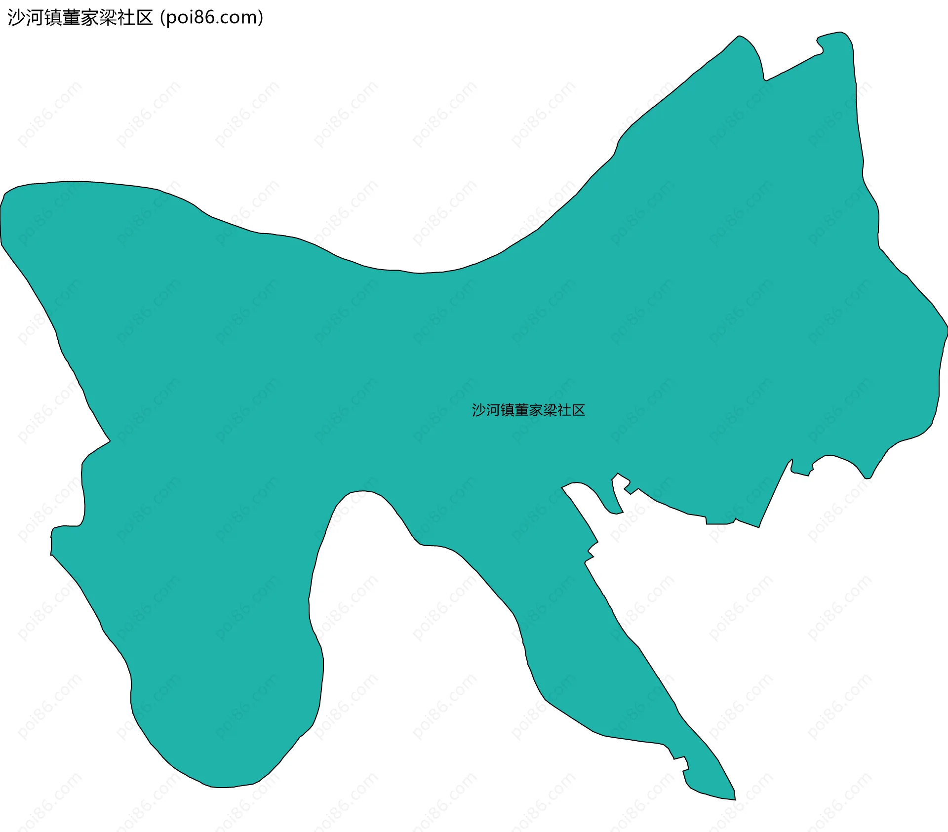 沙河镇董家梁社区边界地图