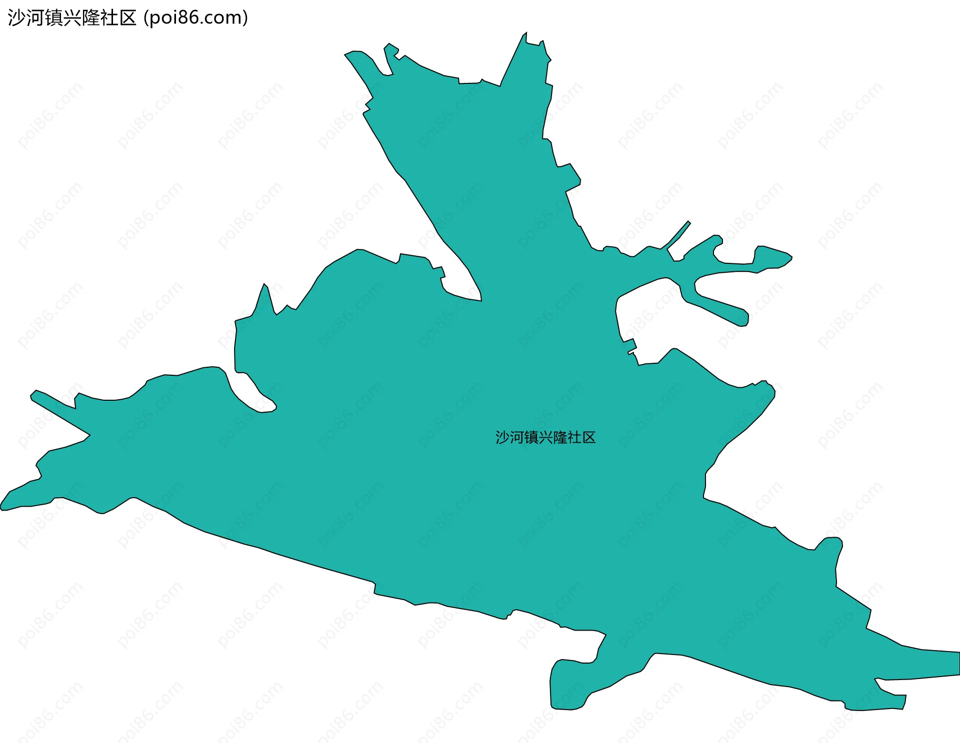 沙河镇兴隆社区边界地图