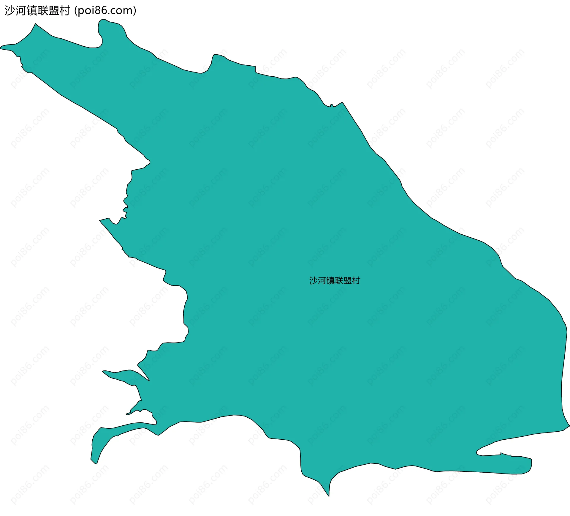 沙河镇联盟村边界地图