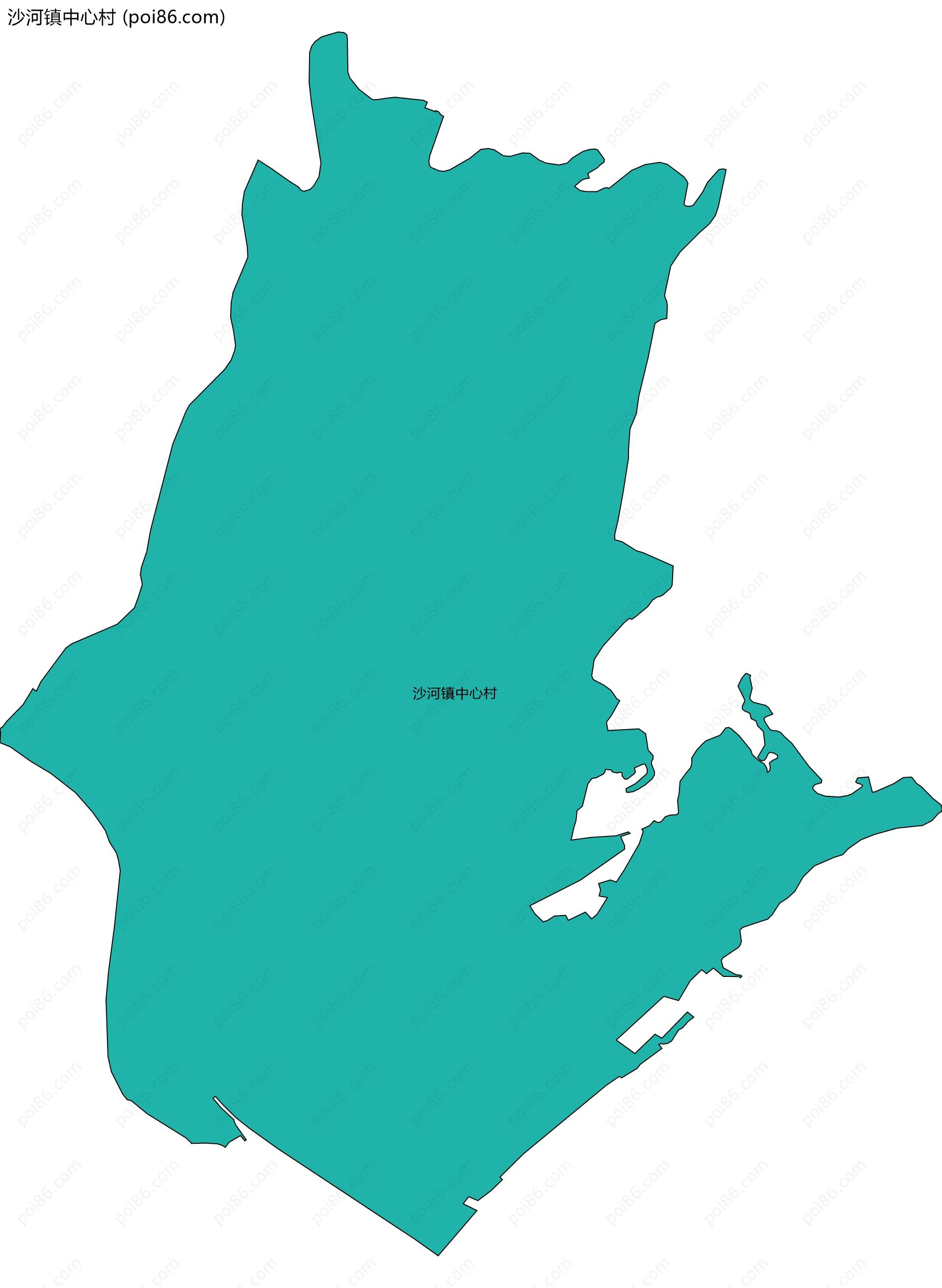 沙河镇中心村边界地图