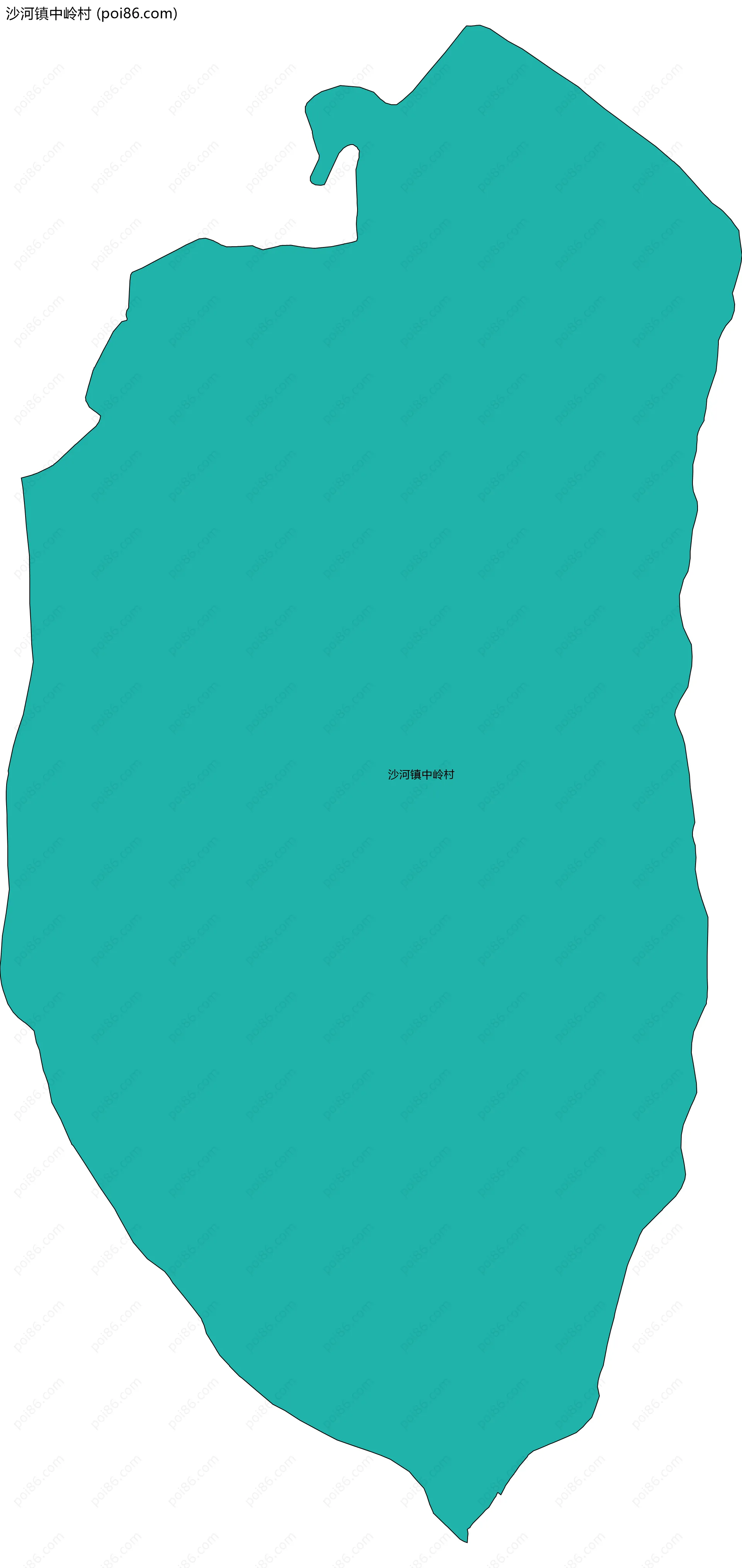 沙河镇中岭村边界地图