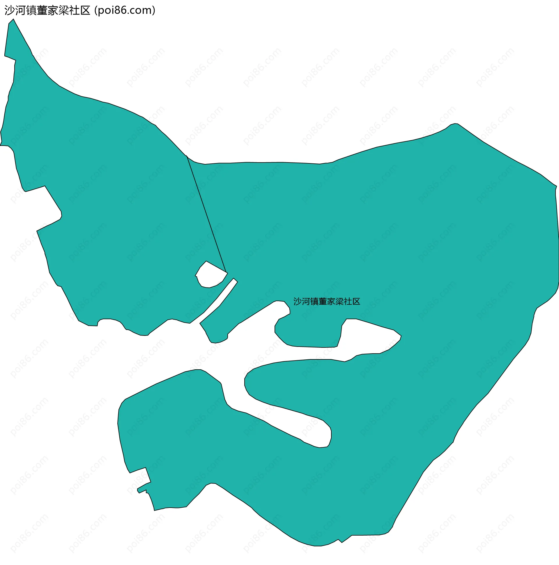 沙河镇董家梁社区边界地图
