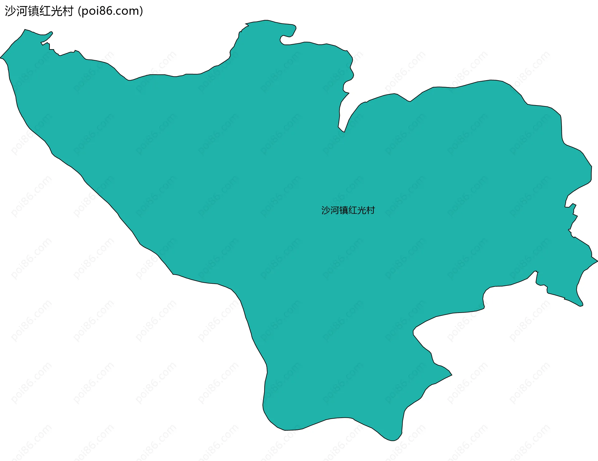 沙河镇红光村边界地图