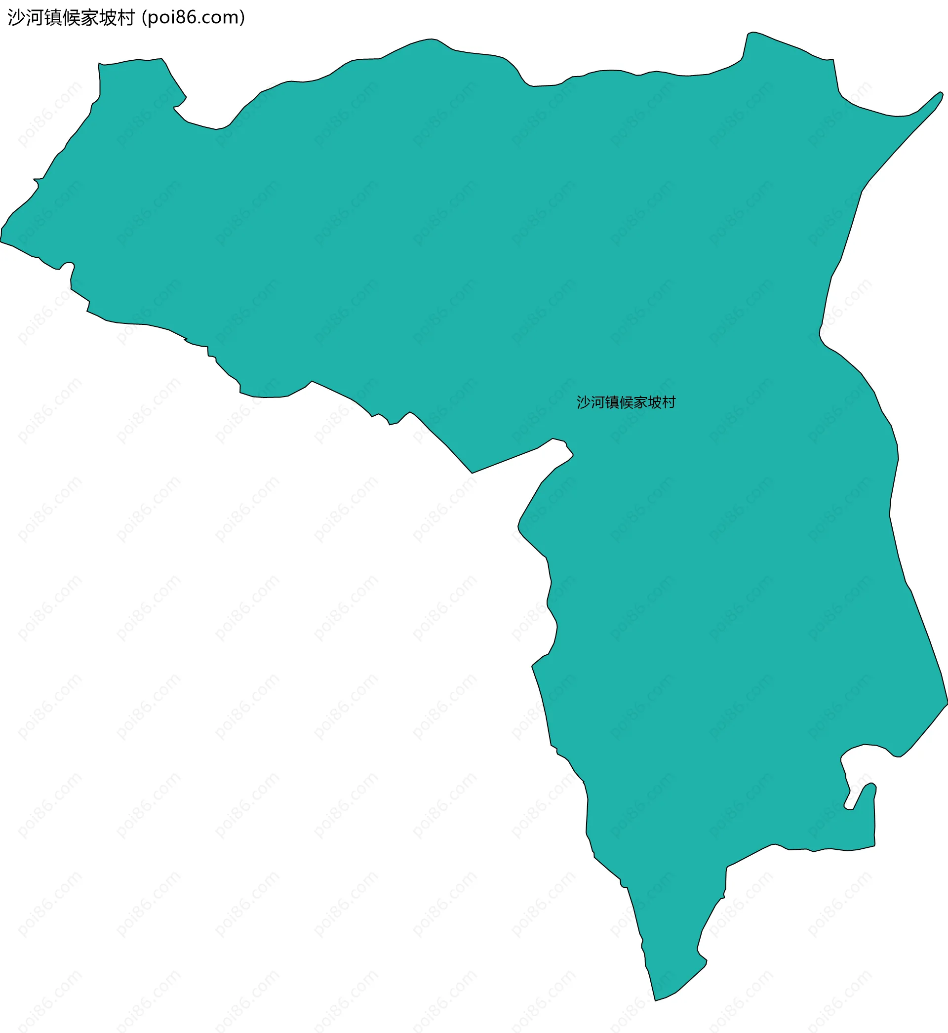 沙河镇候家坡村边界地图