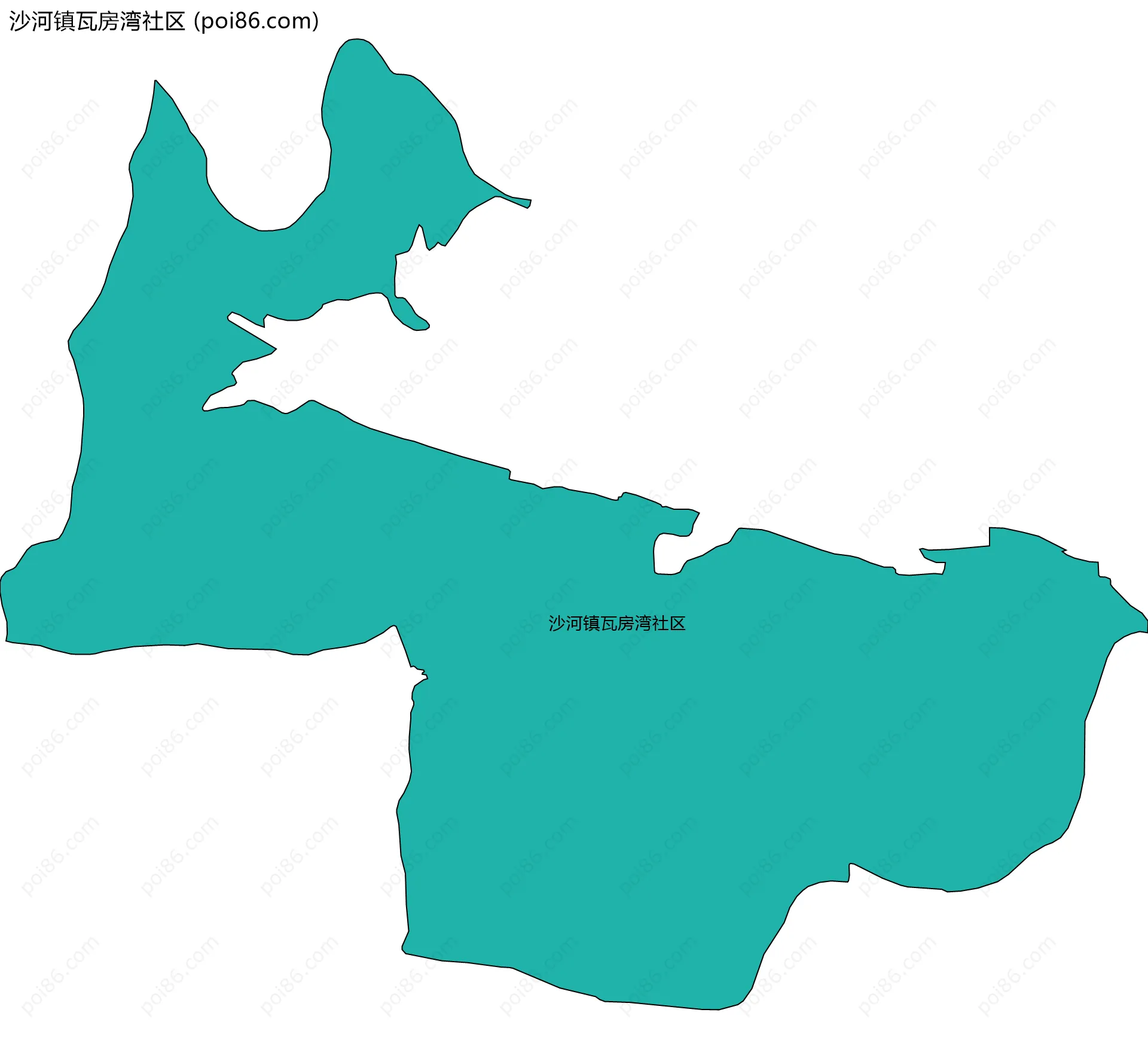 沙河镇瓦房湾社区边界地图