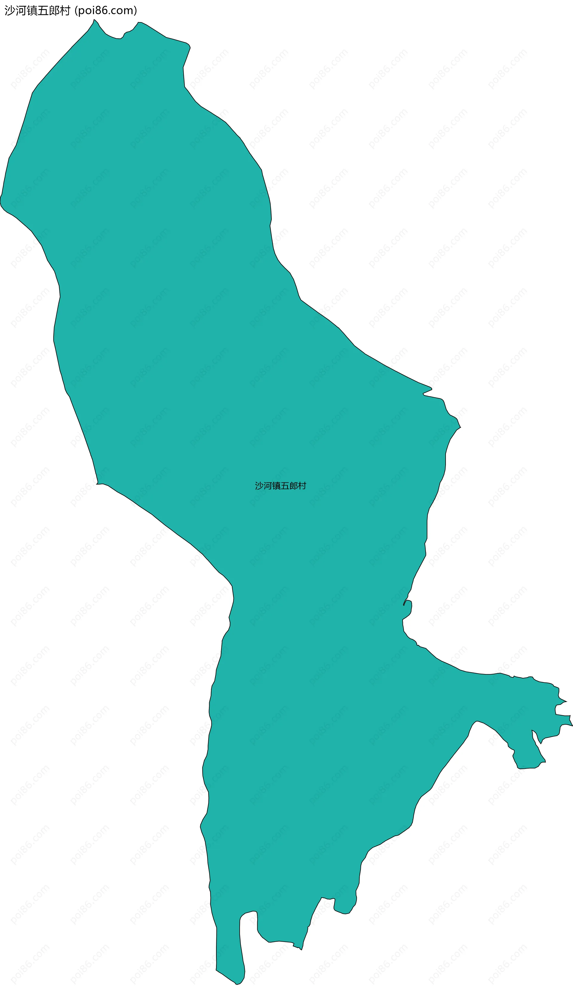 沙河镇五郎村边界地图