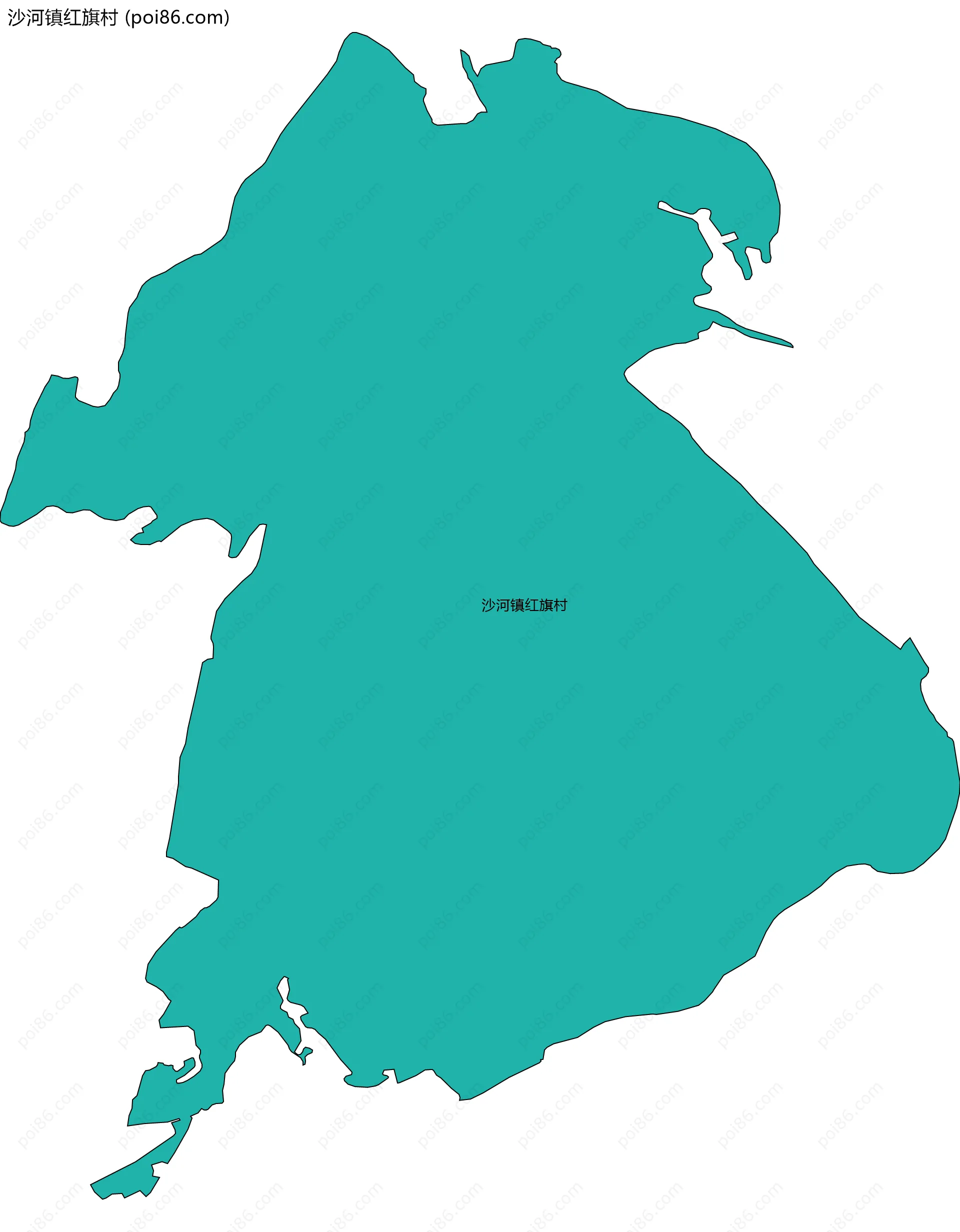 沙河镇红旗村边界地图