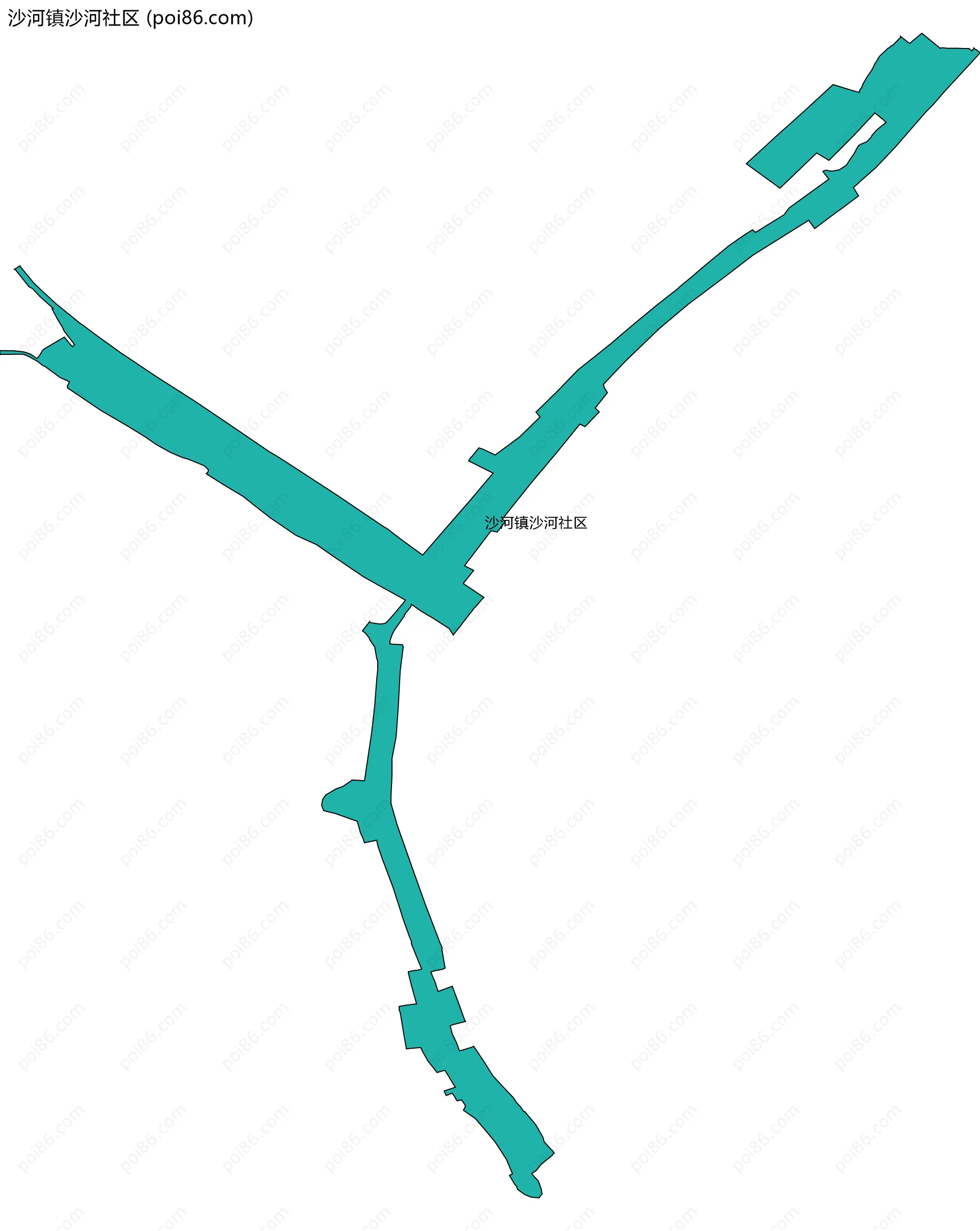 沙河镇沙河社区边界地图