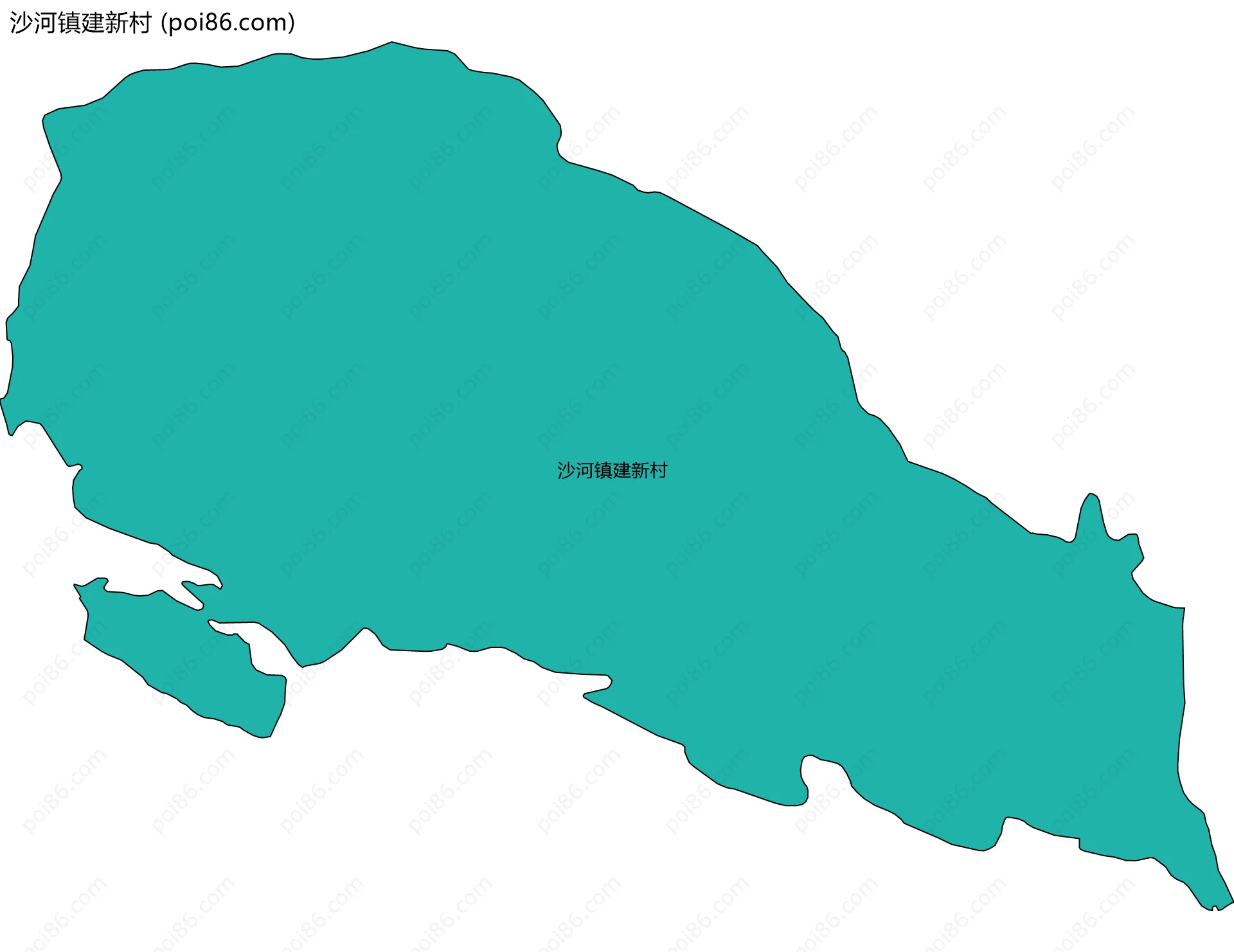 沙河镇建新村边界地图