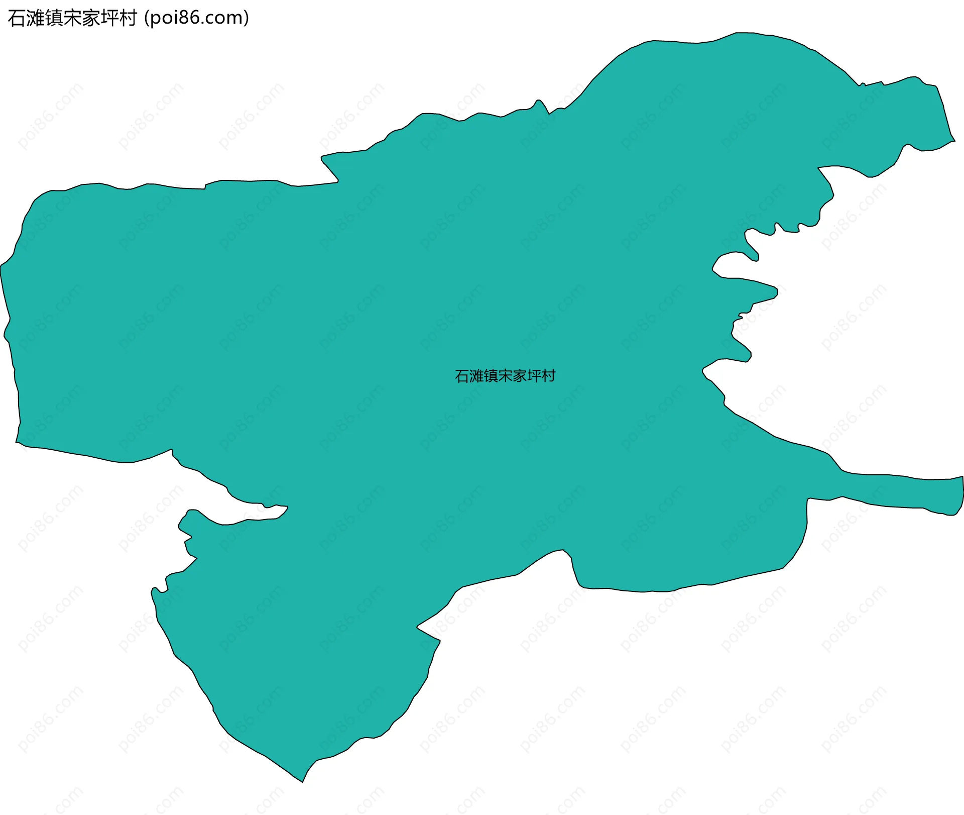 石滩镇宋家坪村边界地图