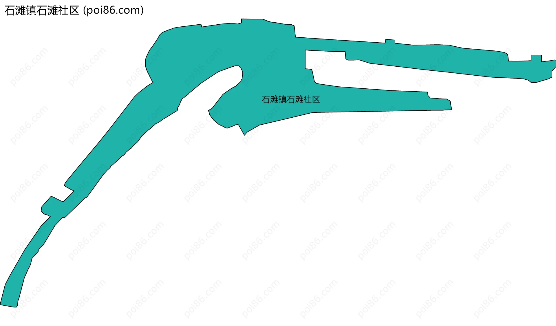 石滩镇石滩社区边界地图