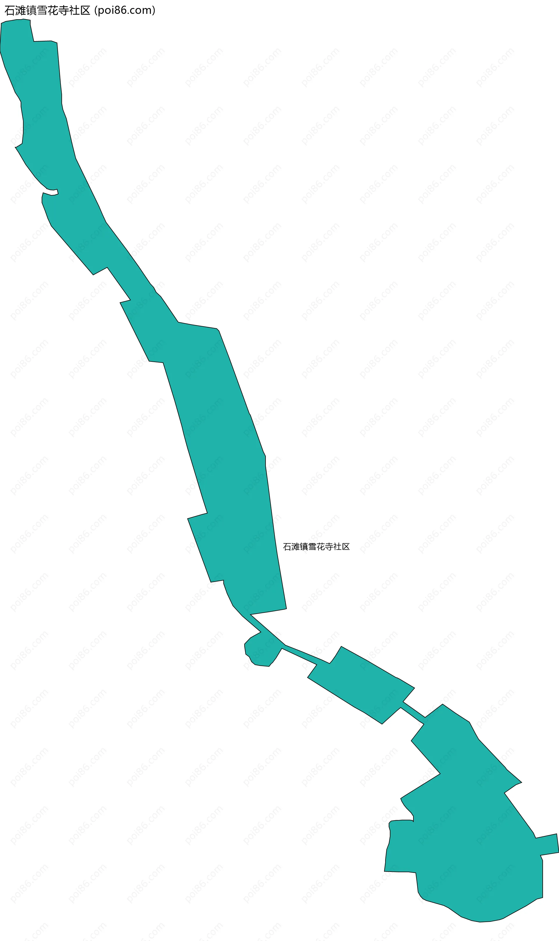石滩镇雪花寺社区边界地图