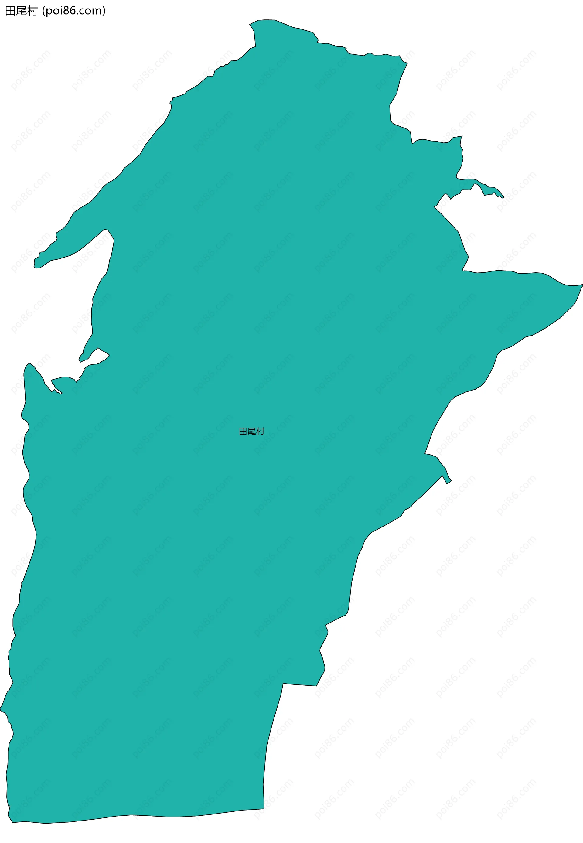 田尾村边界地图