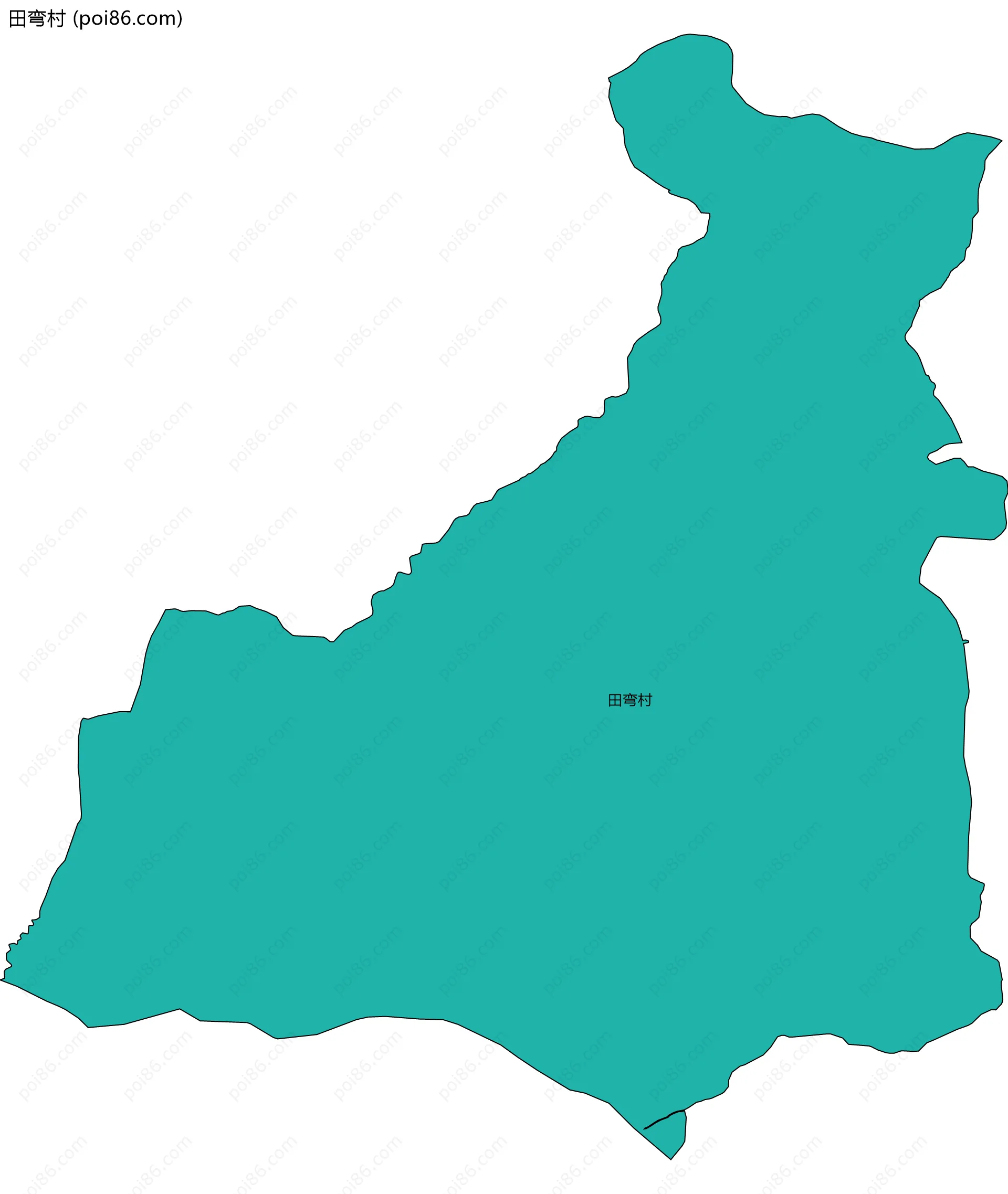 田弯村边界地图