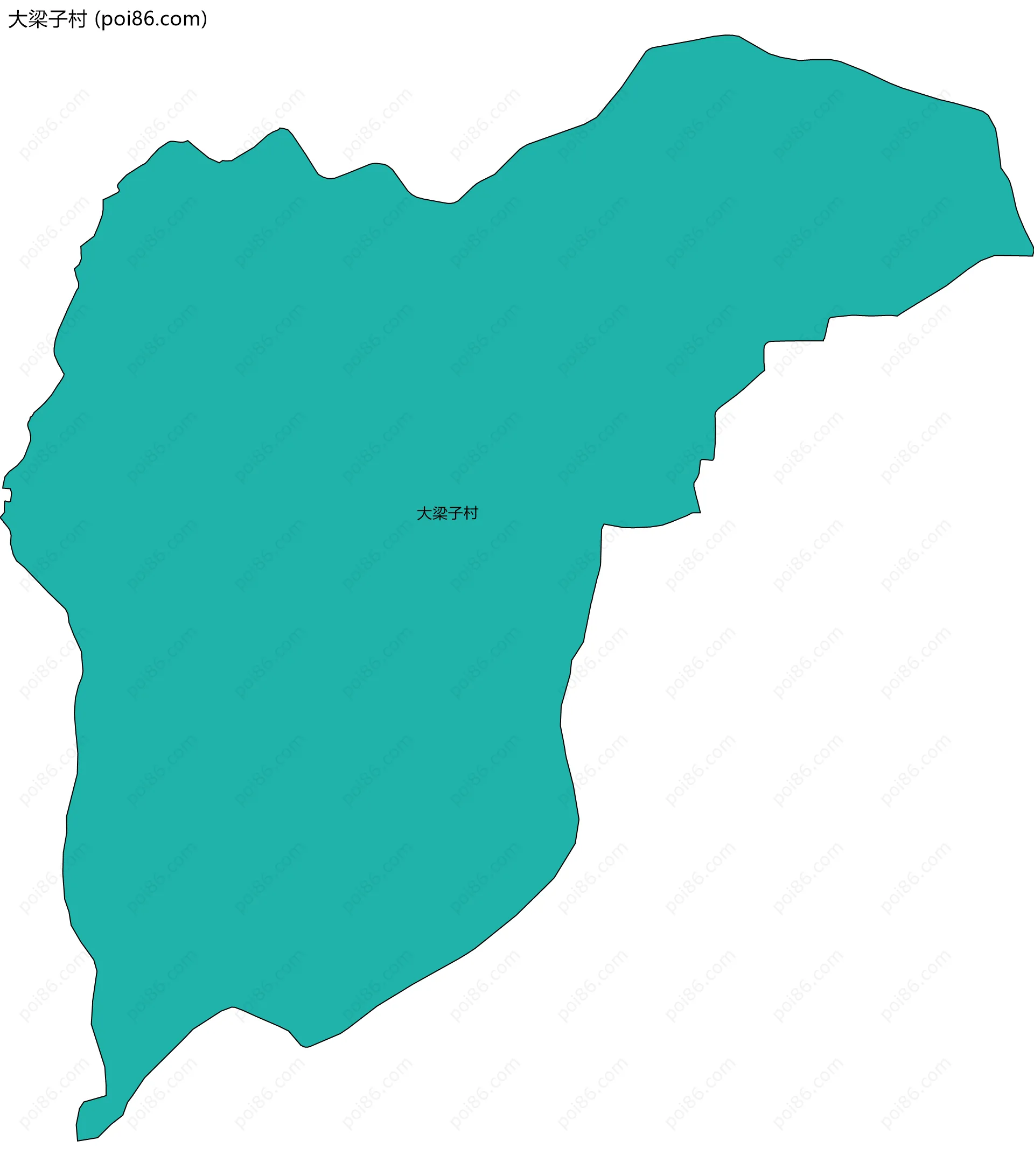 大梁子村边界地图