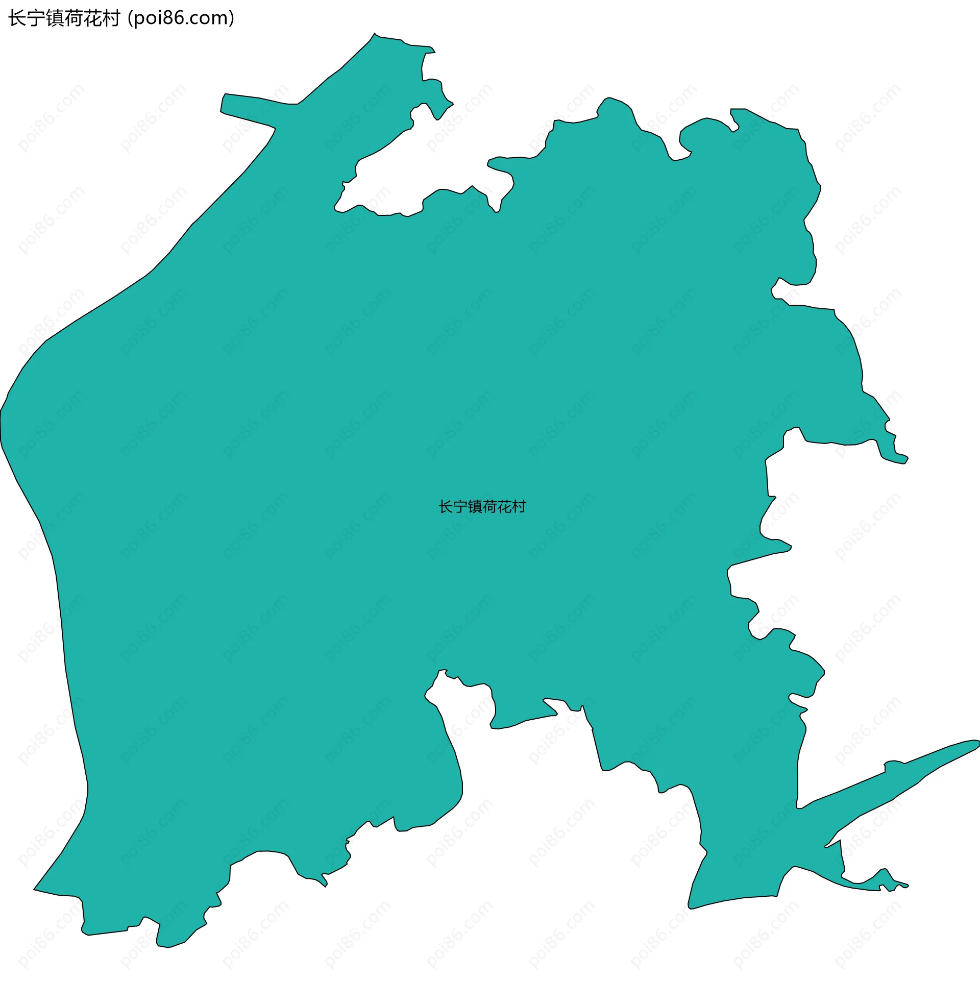 长宁镇荷花村边界地图