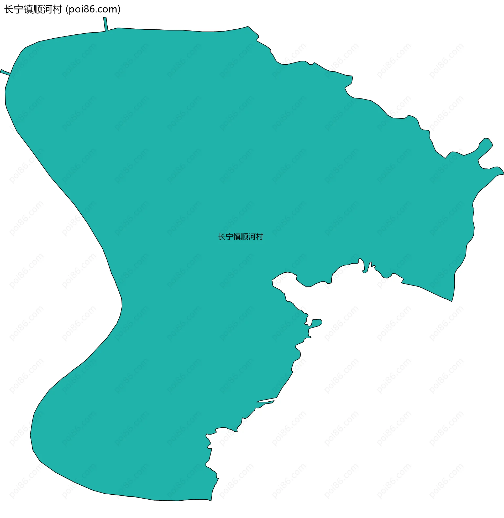 长宁镇顺河村边界地图