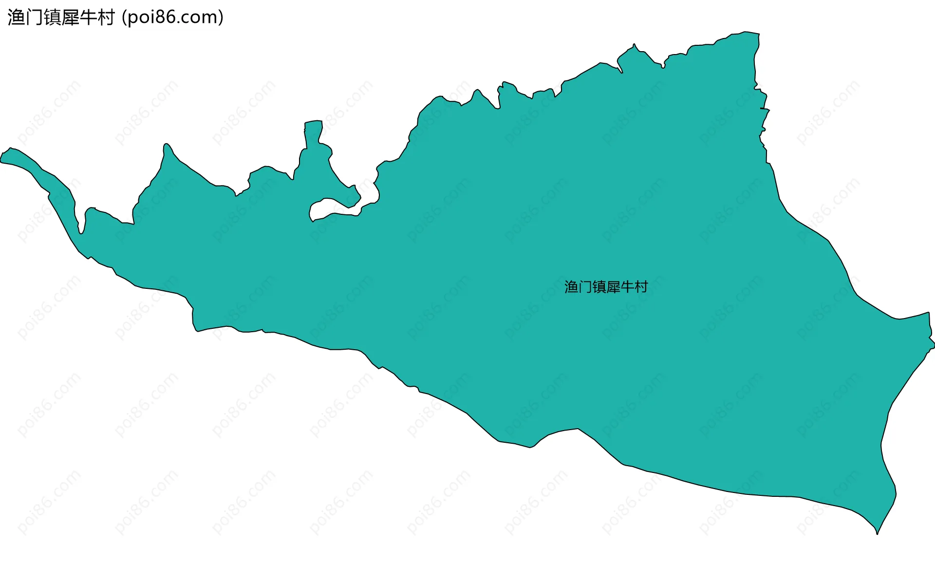 渔门镇犀牛村边界地图