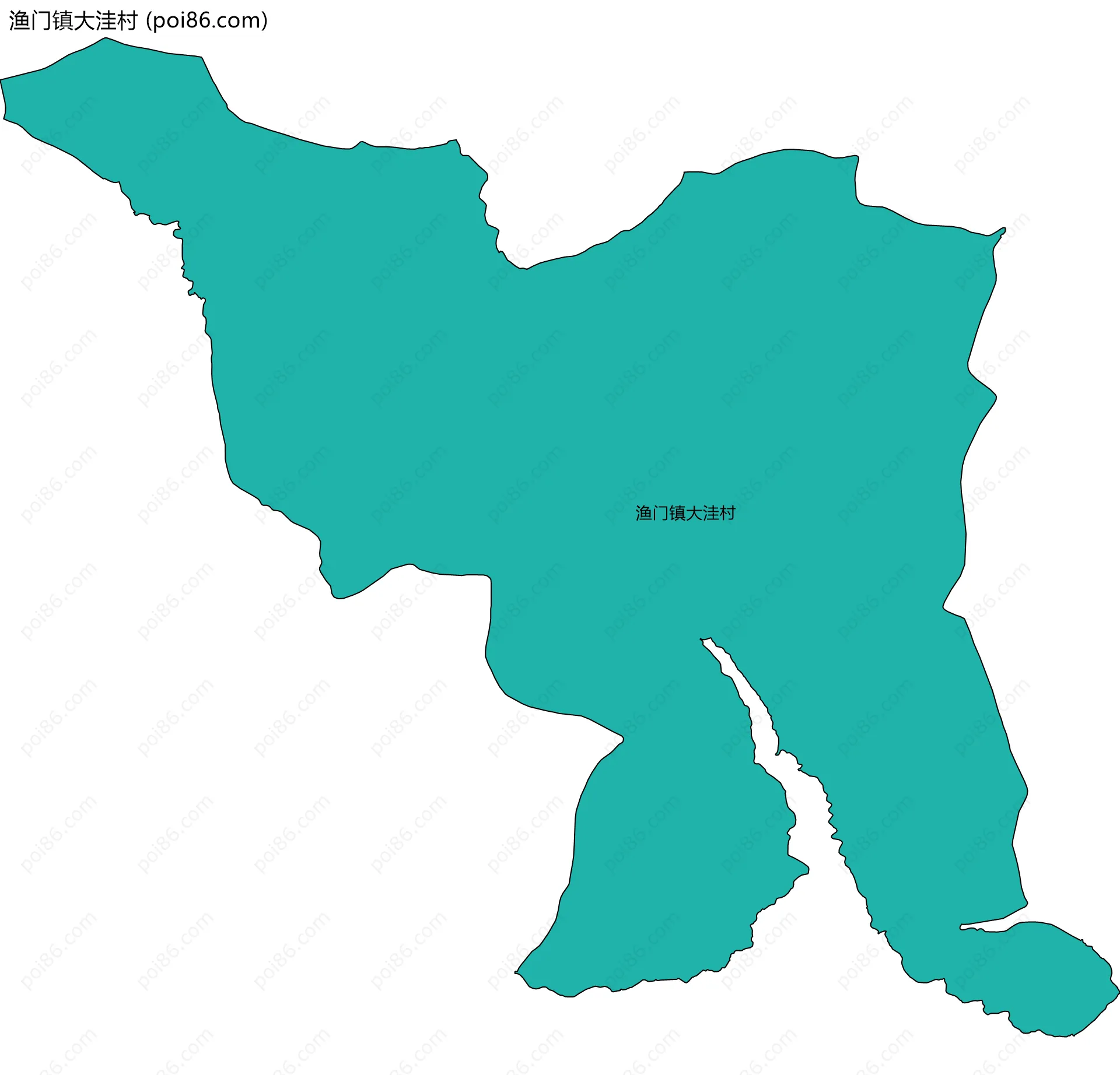 渔门镇大洼村边界地图